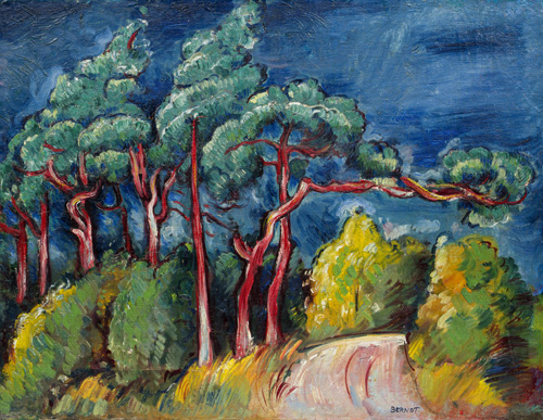 037 Siegfried Berndt "Landschaft" (Windflüchter auf Hiddensee?). Um 1920.