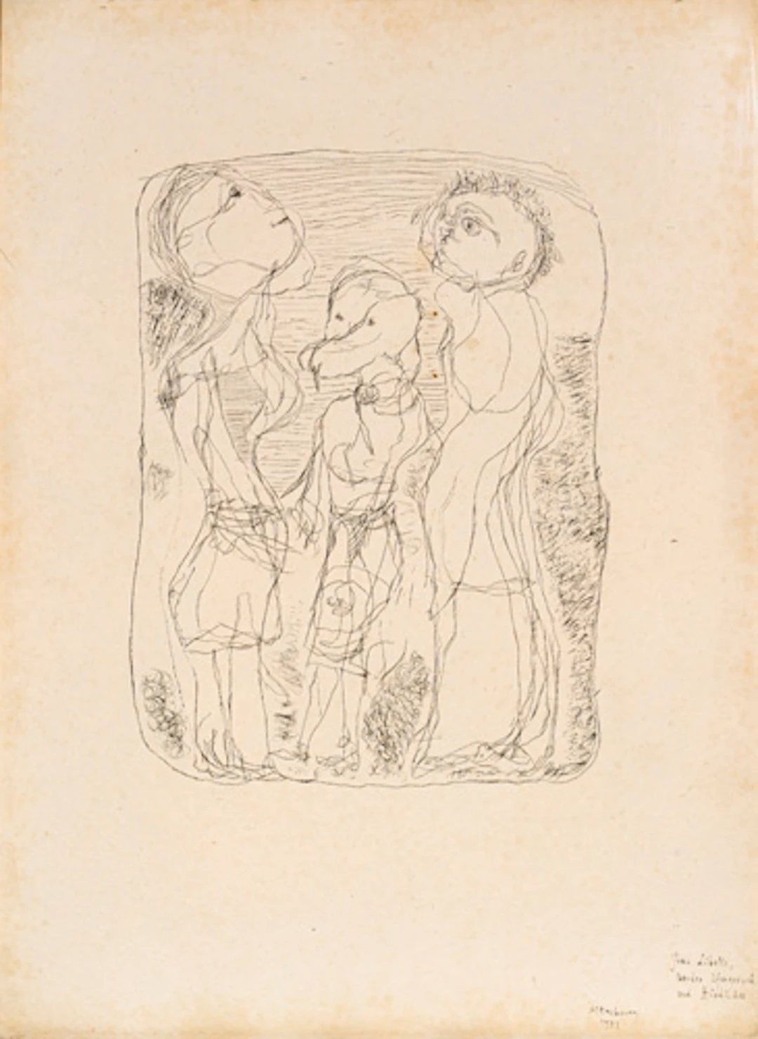 408 Gerhard Altenbourg "Frau Libelle, Bruder Ufergeruch und Hündisches". 1971.