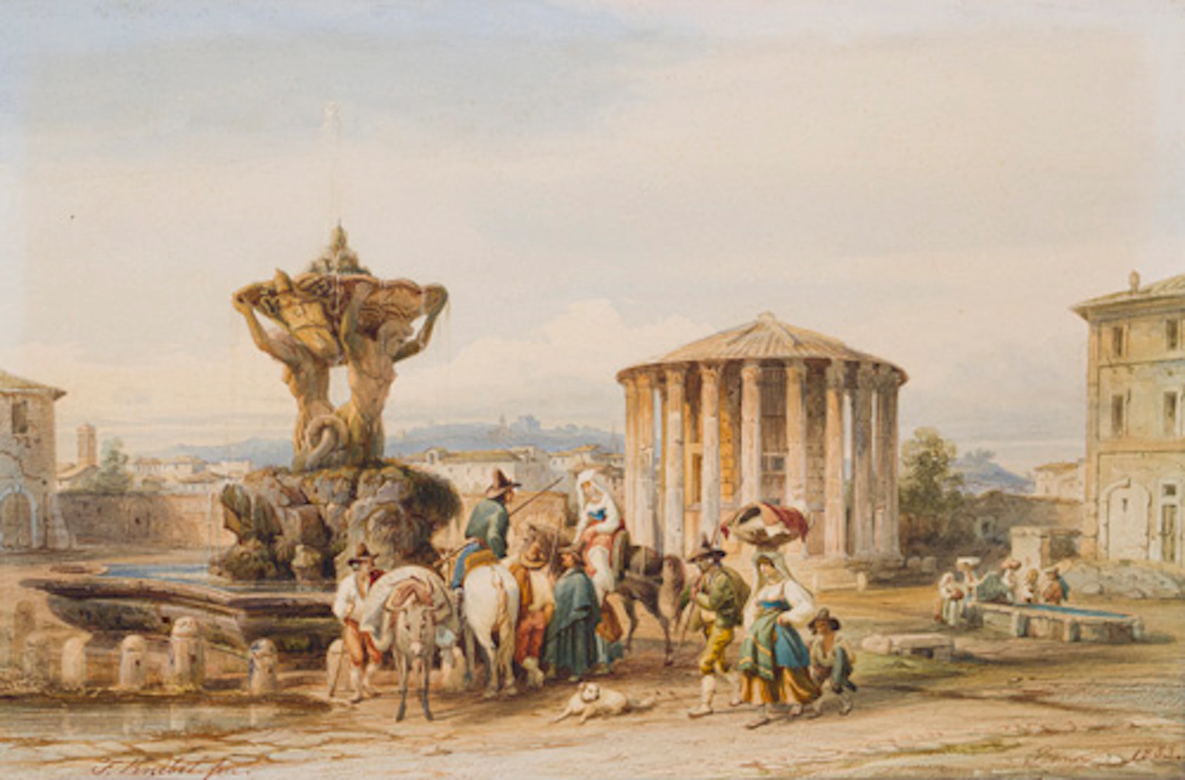 242 Franz Knebel d.J., Das Forum Boarium mit dem Tempel des Hercules