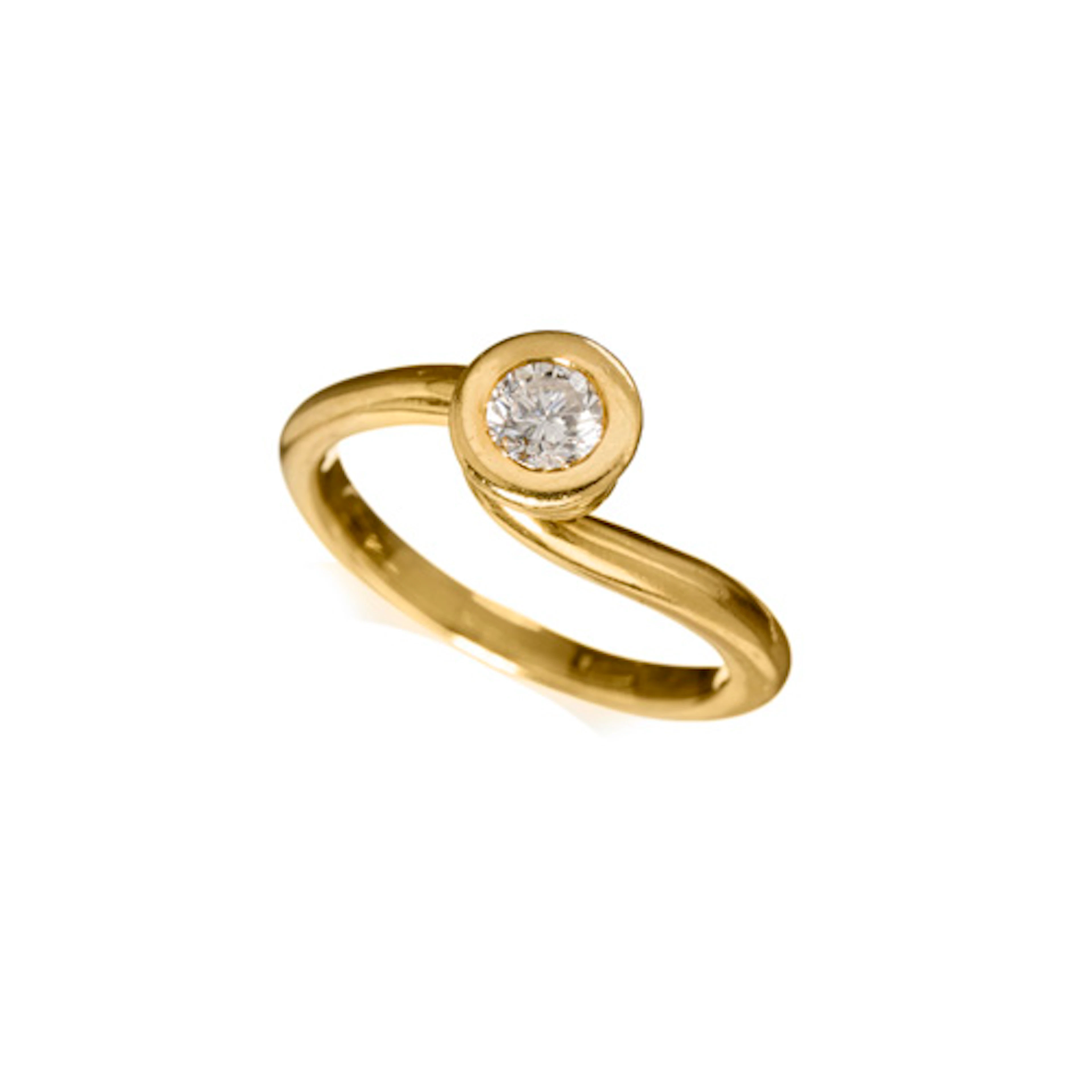 787 Filigraner Gelbgold-Ring mit Diamant-Solitär. Angela Cummings