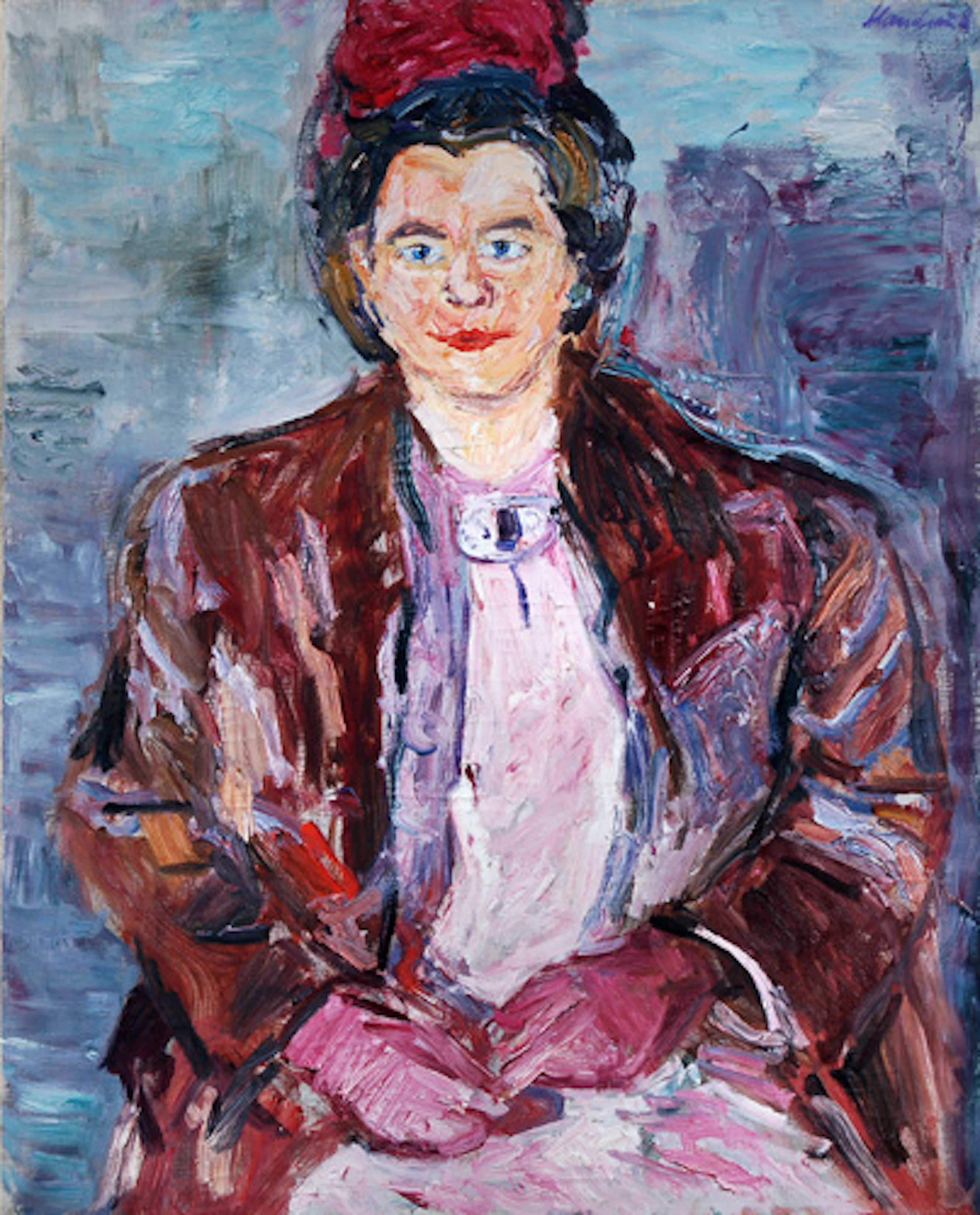 143 Ernst Hassebrauk, Bildnis einer Dame mit Kopfschmuck. Wohl um 1960.