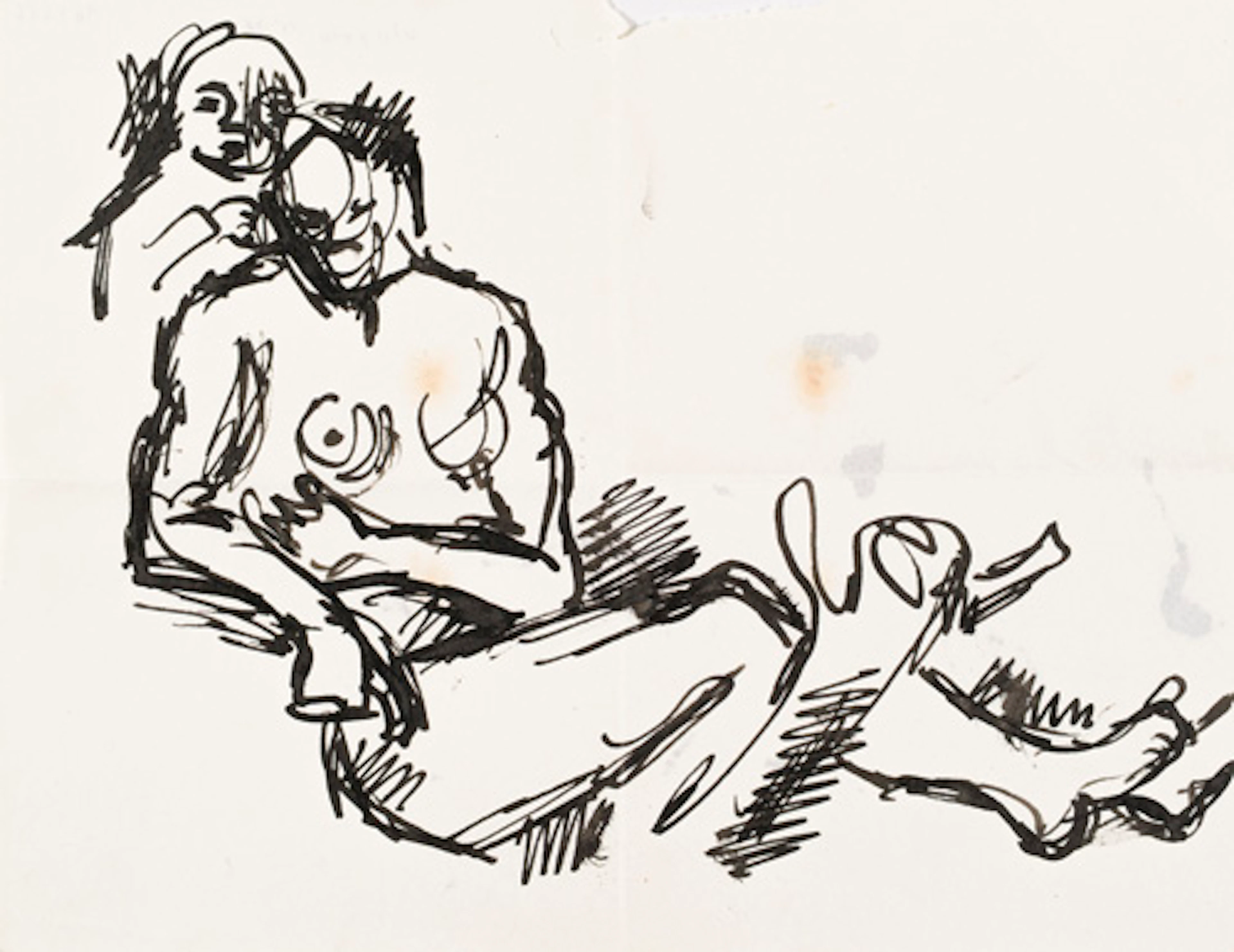 389 Albert Wigand "Akt liegend, dahiner Kopf". Wohl um 1919.