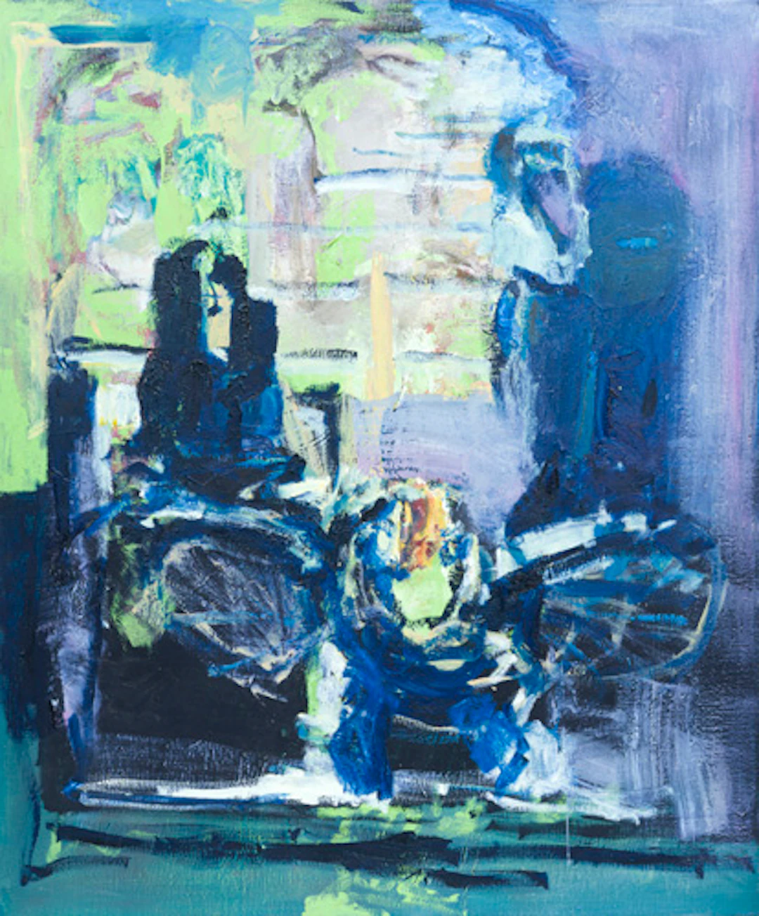 159 Clemens Kaletsch "O. T." (Komposition in Blau und Hellgrün). 1990er