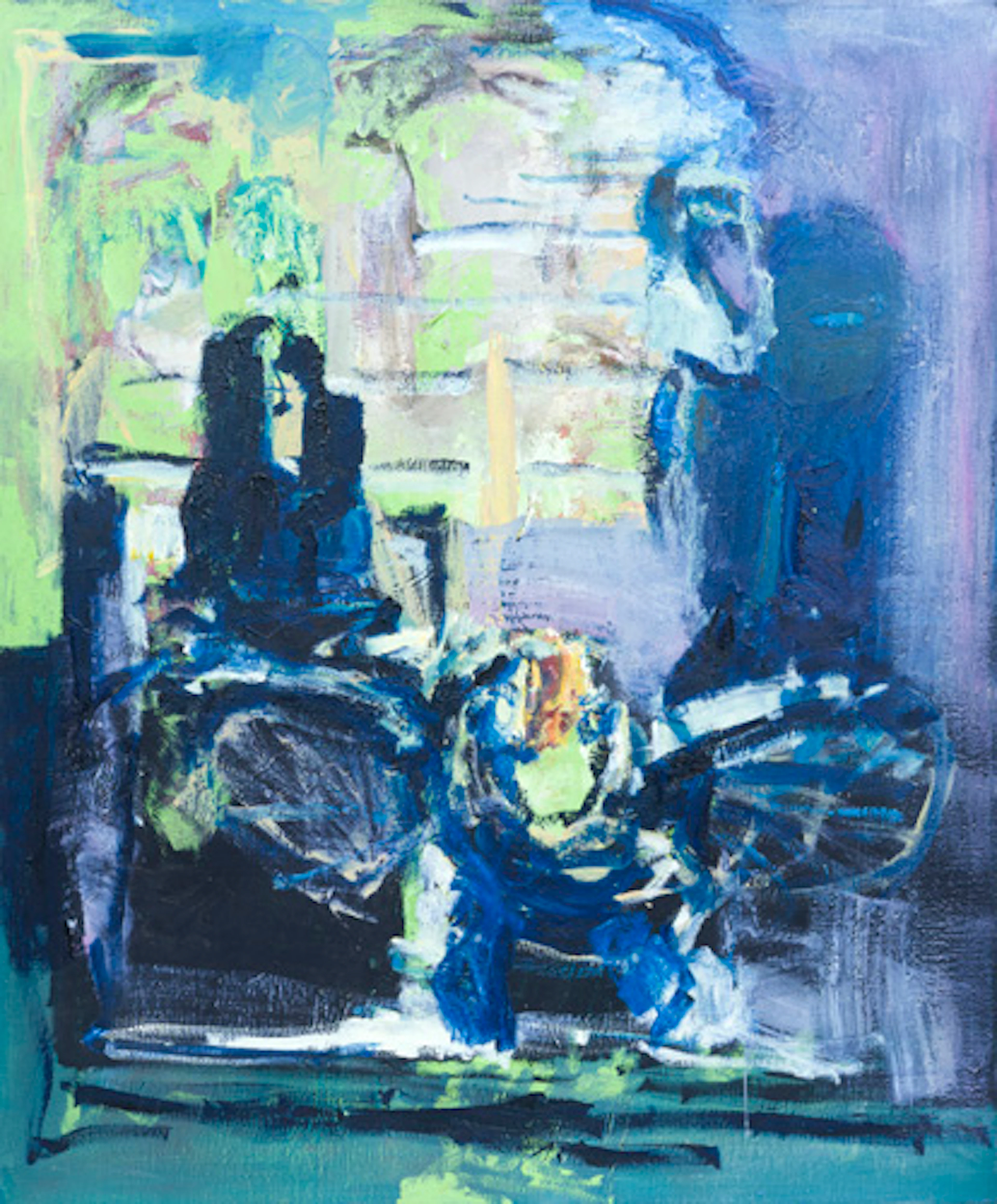 159 Clemens Kaletsch "O. T." (Komposition in Blau und Hellgrün). 1990er