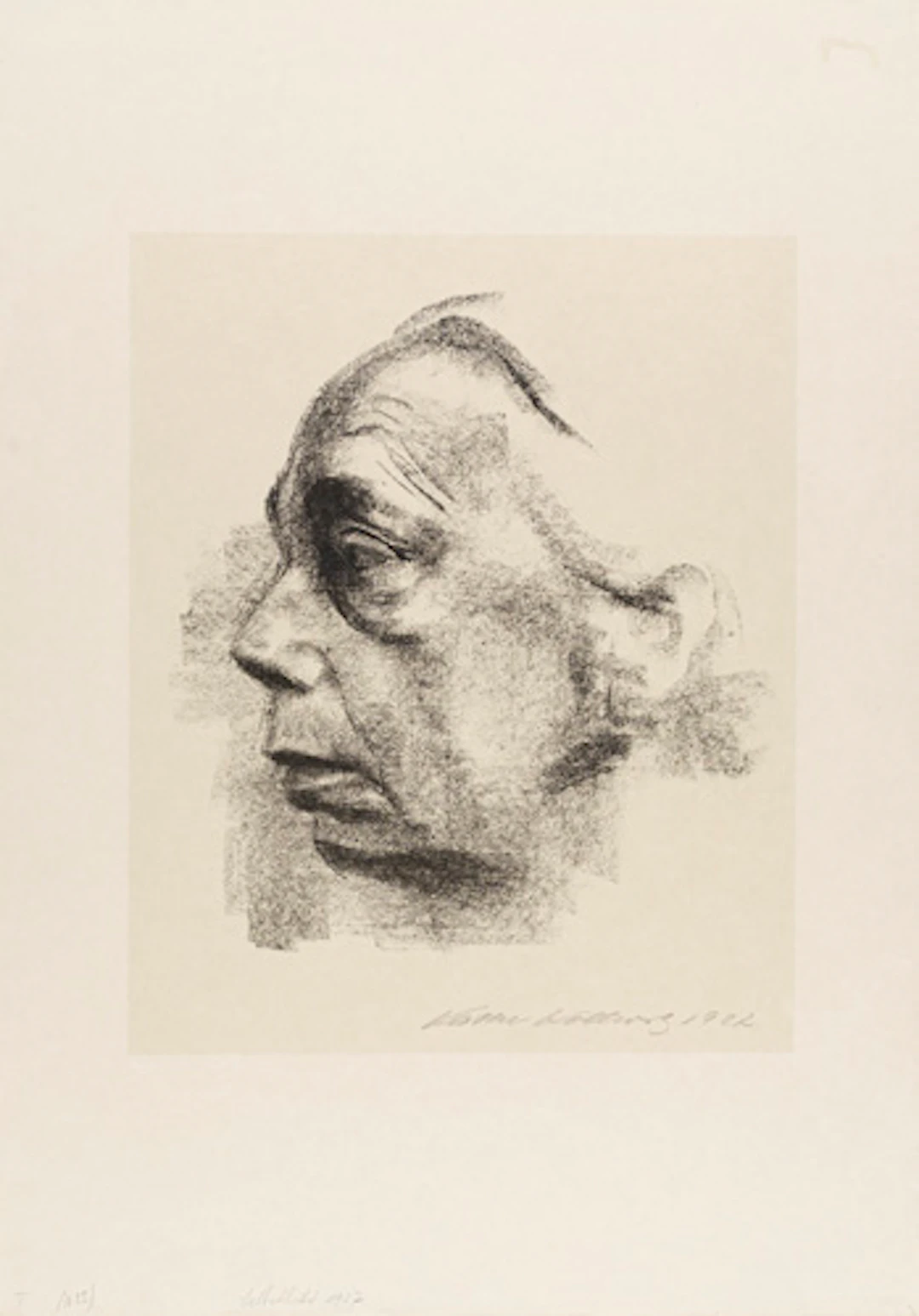 329 Käthe Kollwitz "Selbstbildnis im Profil". 1927.