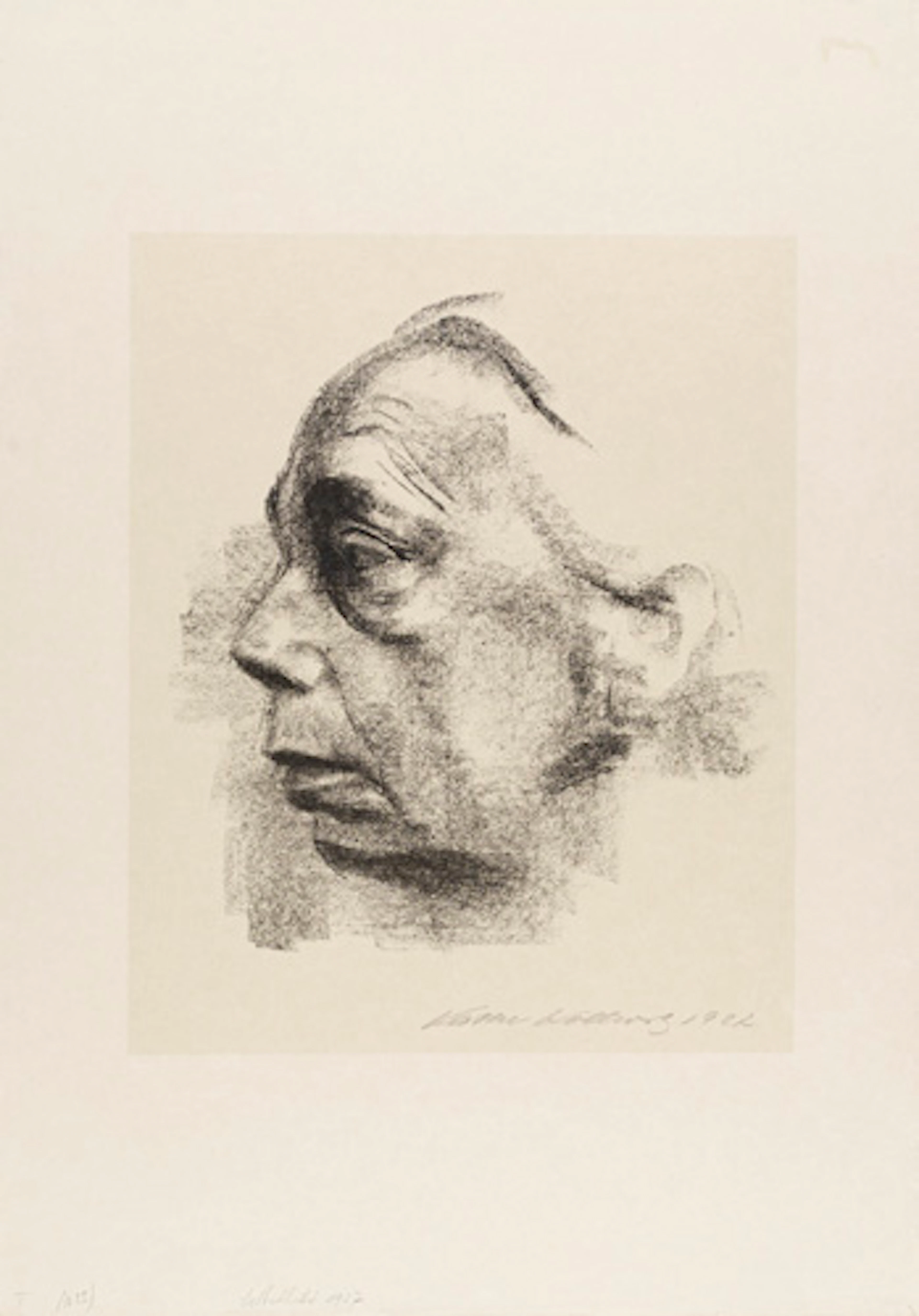 329 Käthe Kollwitz "Selbstbildnis im Profil". 1927.