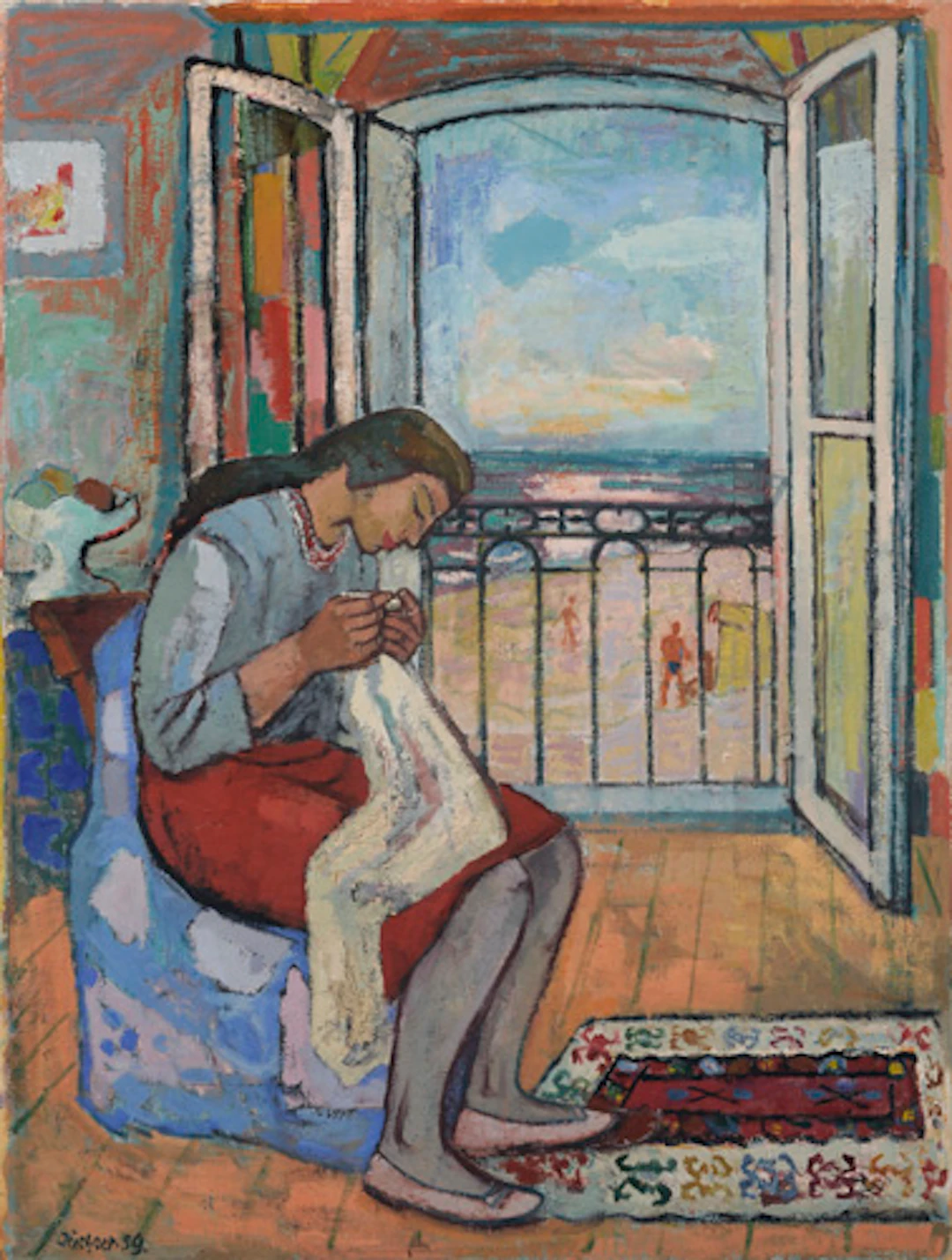 155 Hans Jüchser "Frau im Balkonzimmer". 1959.