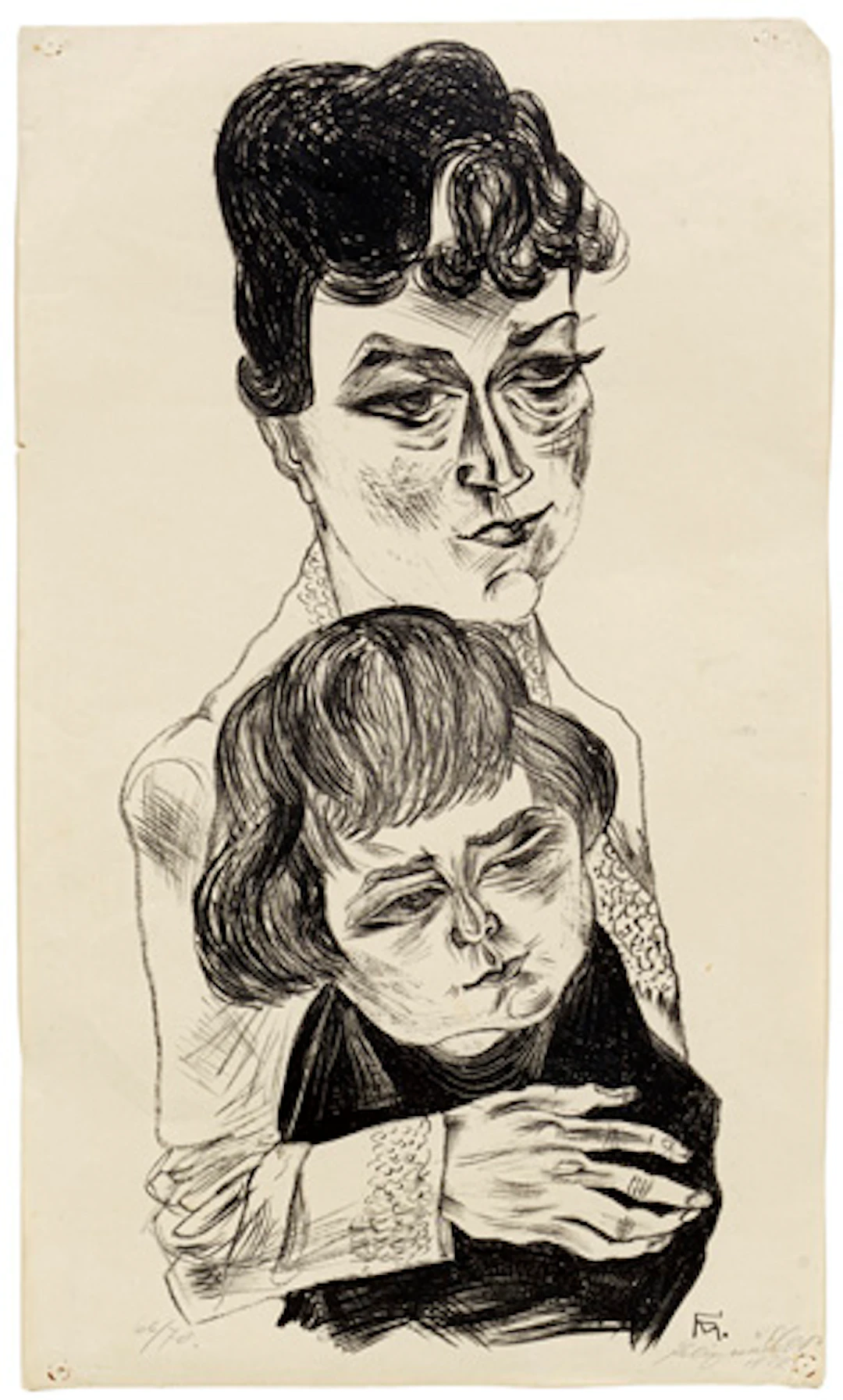 277 Conrad Felixmüller "Frau Matil und Sohn" ("Mutter und Sohn"). 1922.