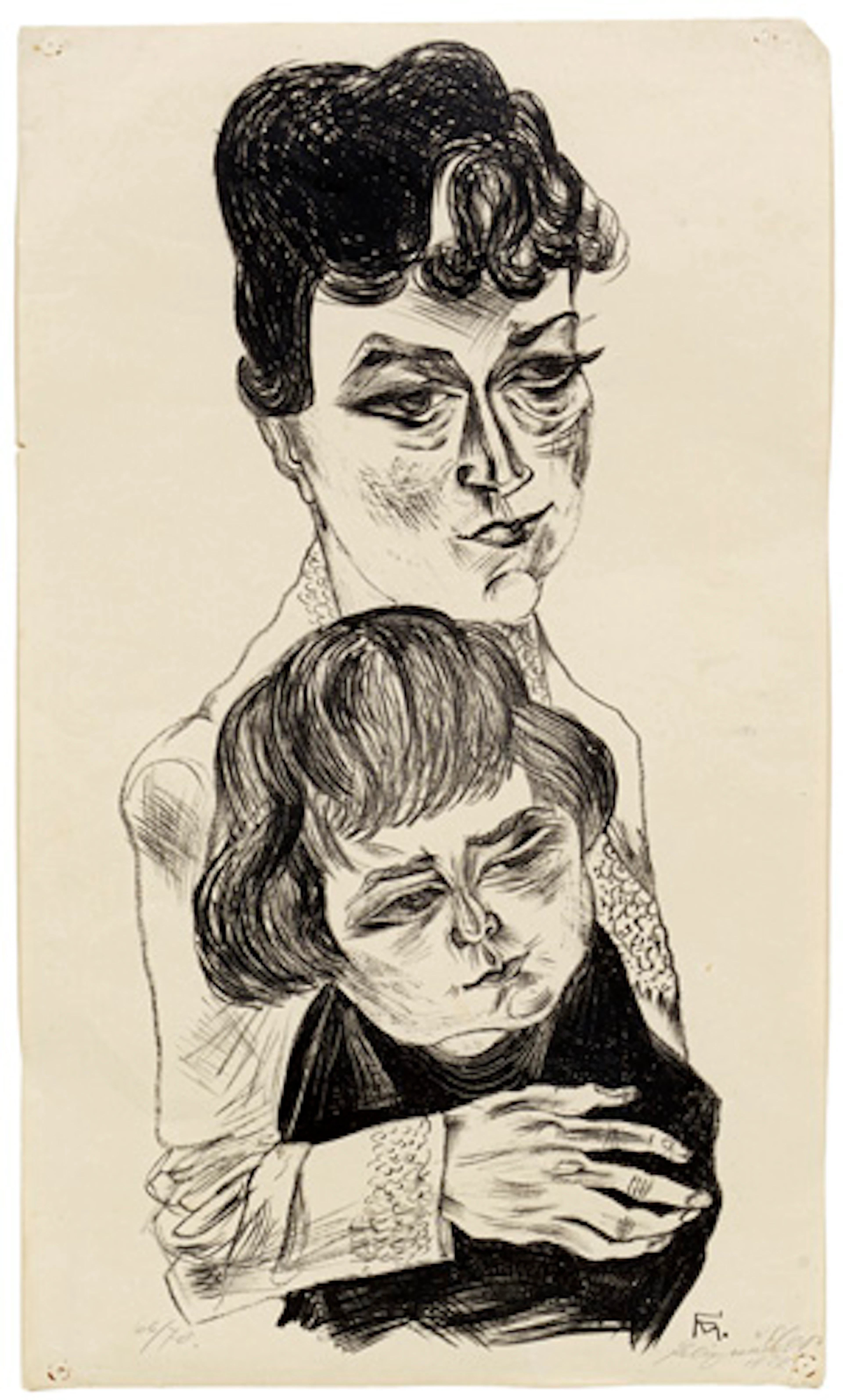 277 Conrad Felixmüller "Frau Matil und Sohn" ("Mutter und Sohn"). 1922.