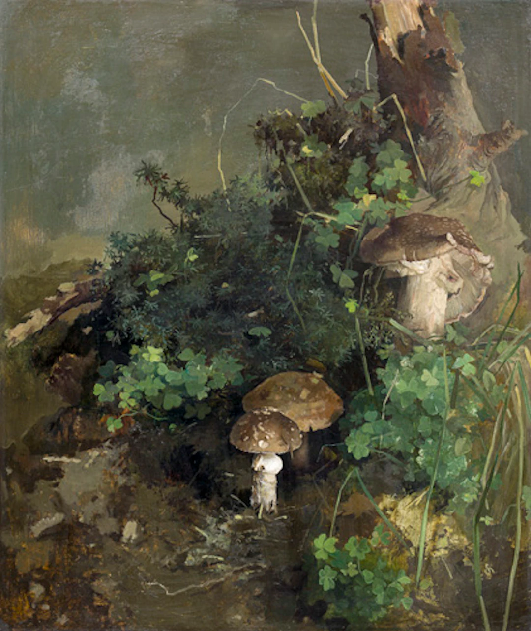 072 Willy Kriegel, Waldbodenstück mit Pilzen. Um 1940.