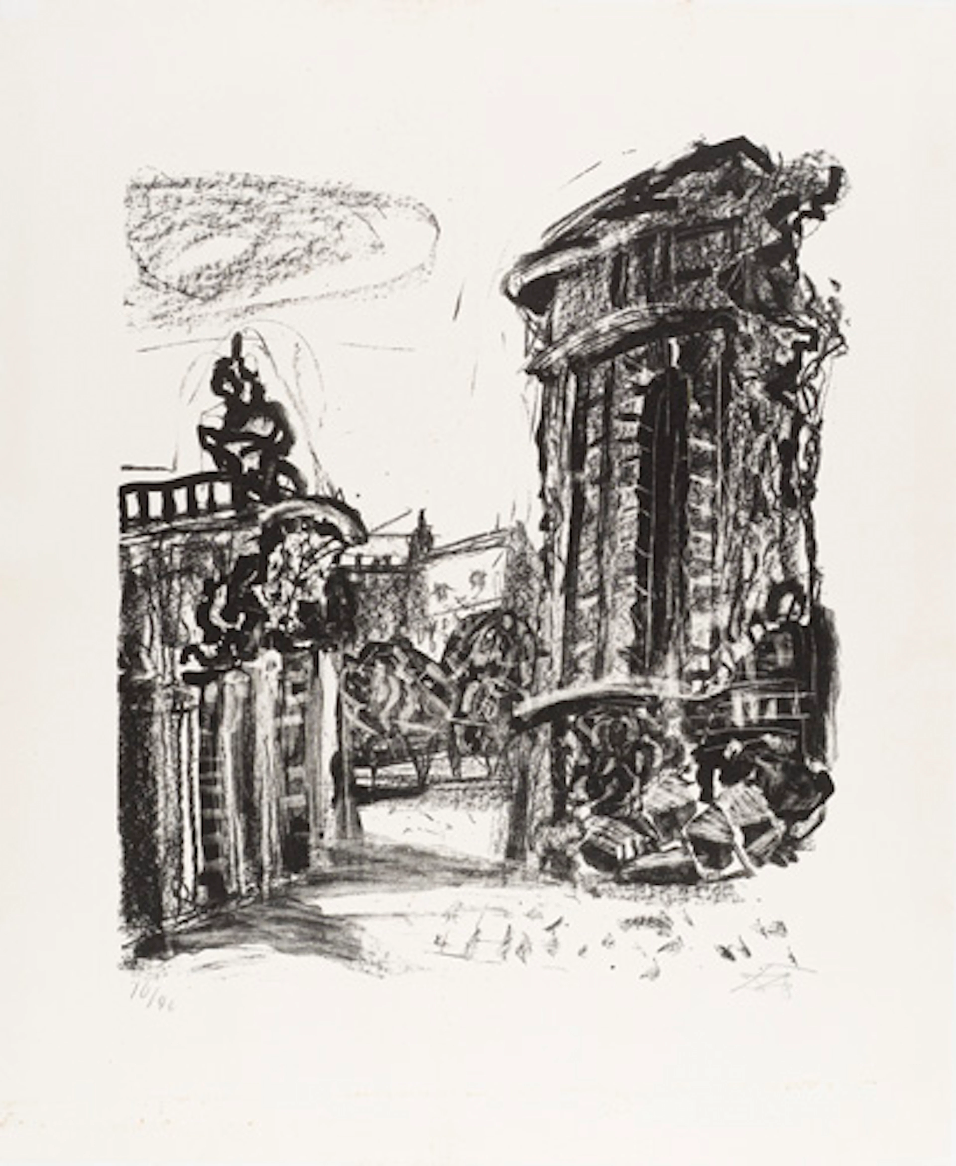 443 Otto Dix "Ruine der Frauenkirche". 1966.