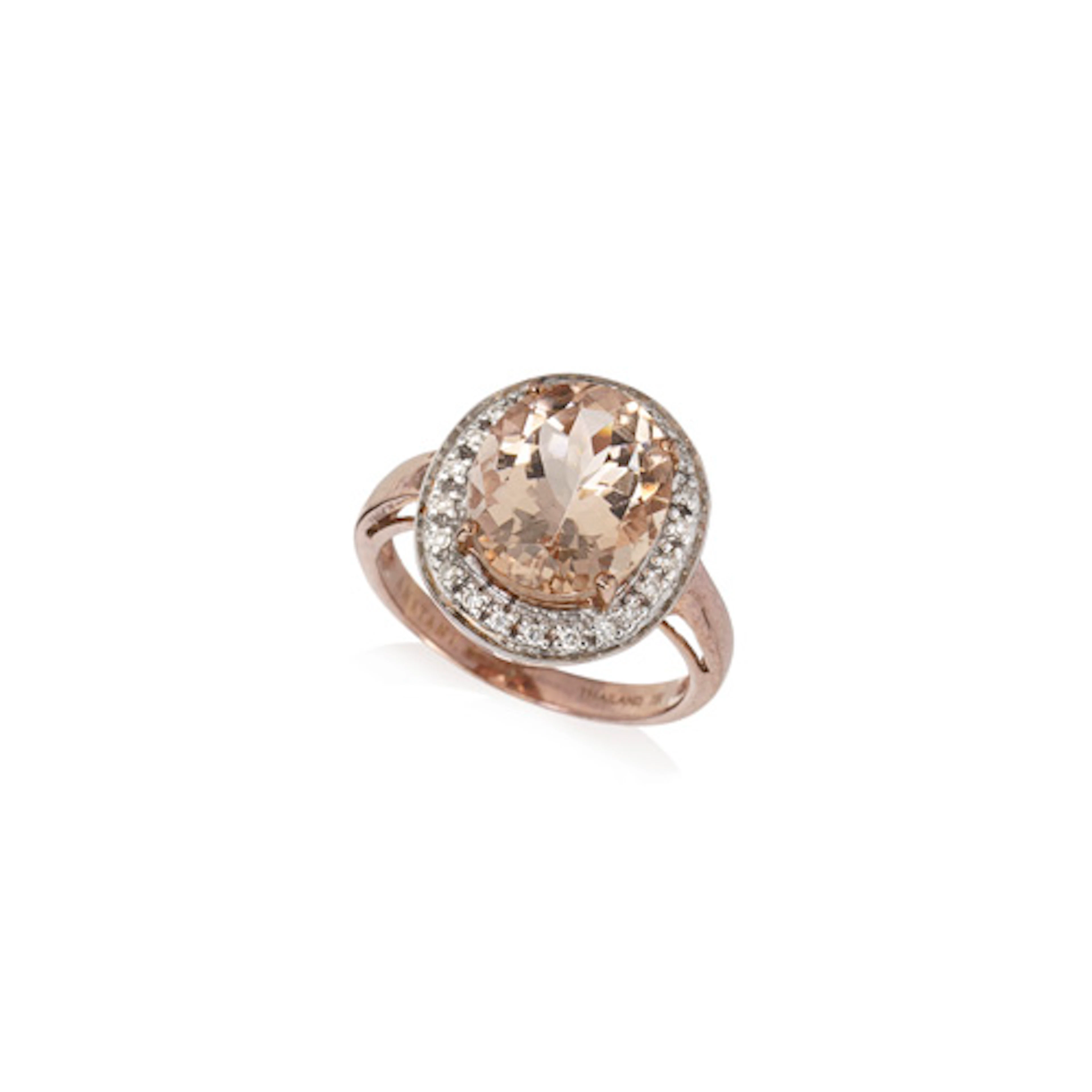 814 Roségold Morganit-Éntouragering (ca. 4,3 ct).