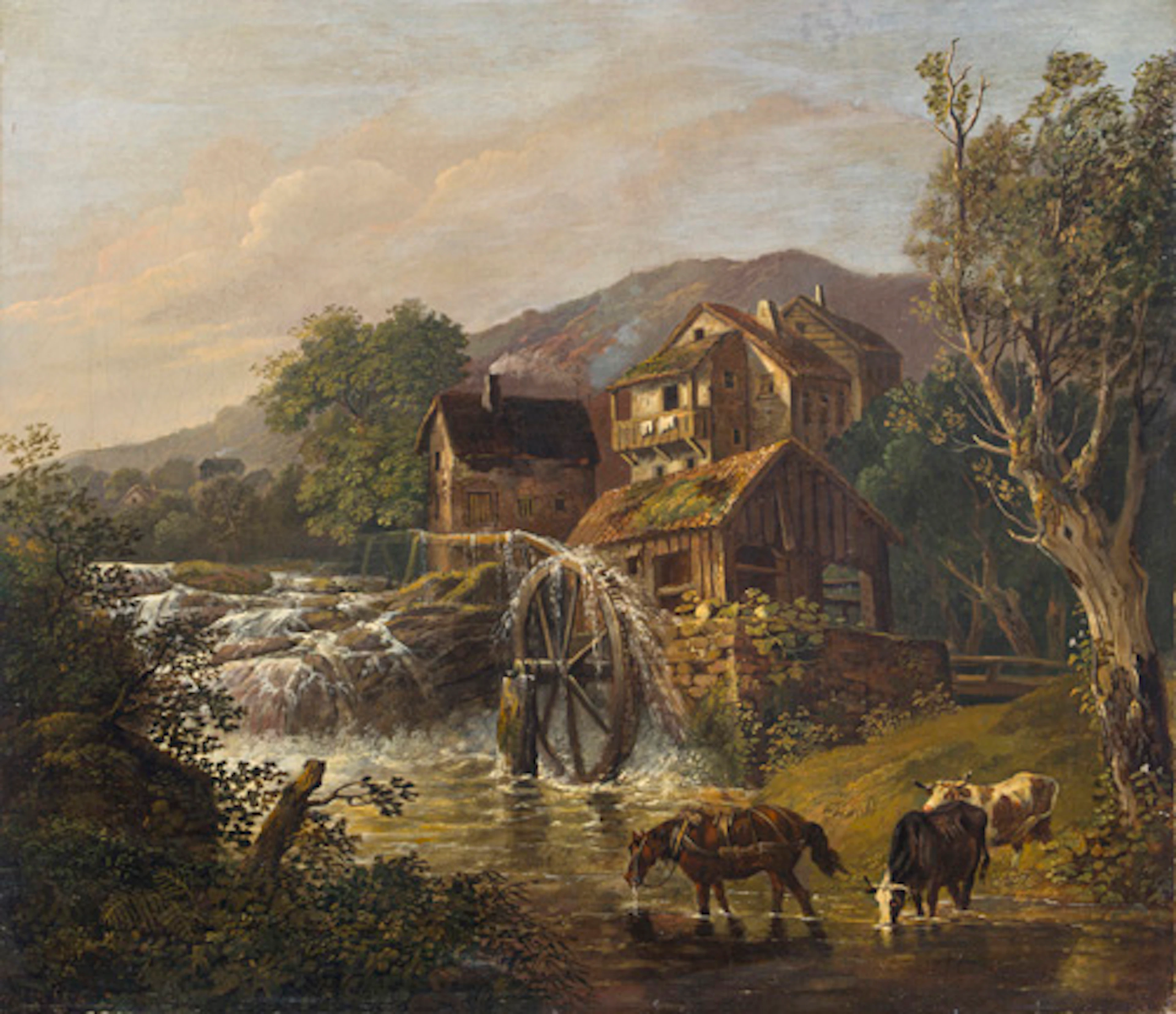019 Conrad Geßner (zugeschr.), Gebirgslandschaft mit Wassermühle.