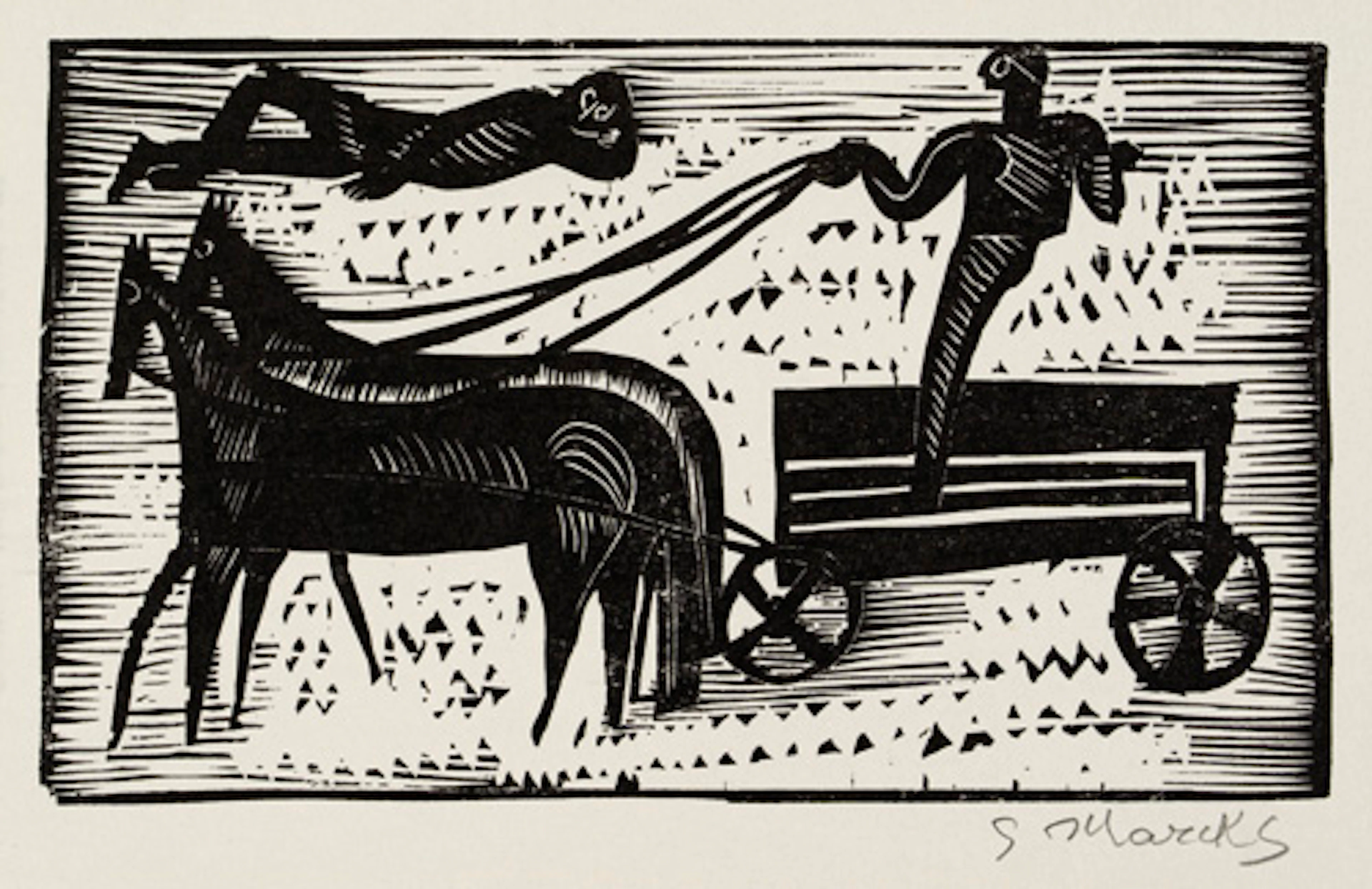 535 Gerhard Marcks "Mythisches Gespann" / "Stierkampf IV" / . 1922 (1971)/1950.