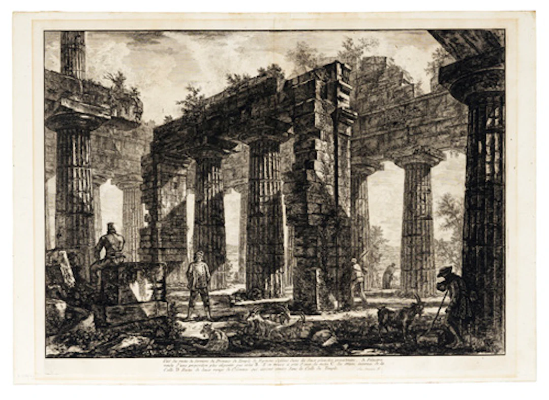 229 Giovanni Battista Piranesi "Vue des restes du derrière du Pronaos