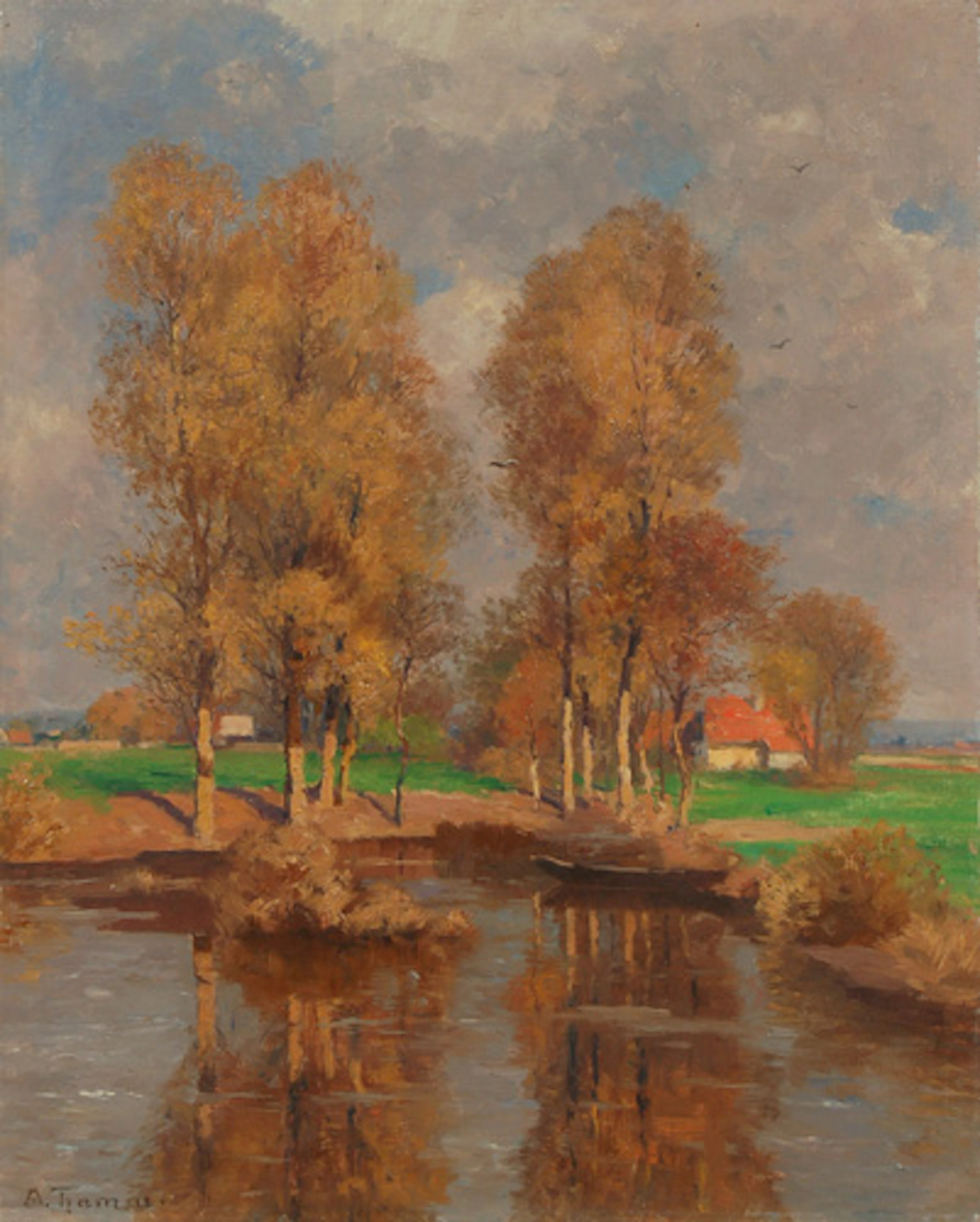 087 Gustav Adolf Thamm, Landschaft mit Weiher. Anfang 20. Jh.