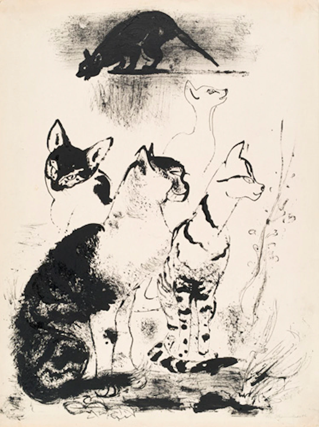 292 Josef Hegenbarth "Fünf Katzen". 1942.