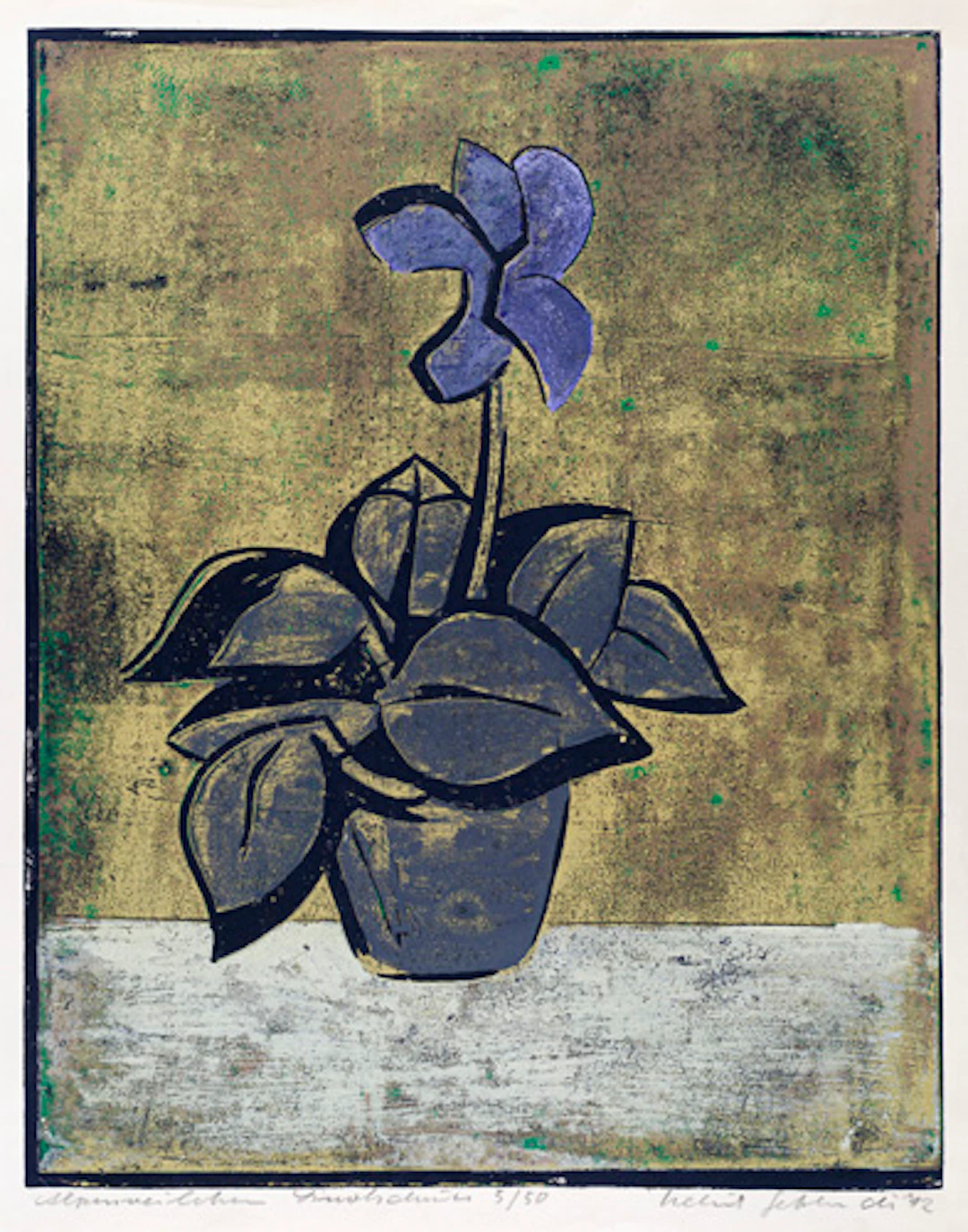 453 Helmut Gebhardt "Alpenveilchen" / Stillleben. 1972 /1971.
