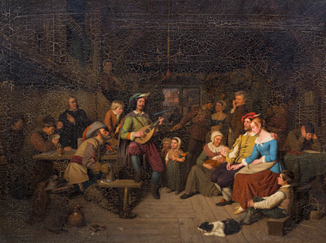 023 Christian Friedrich Gonne, Das Ständchen im Wirtshaus. 1844.
