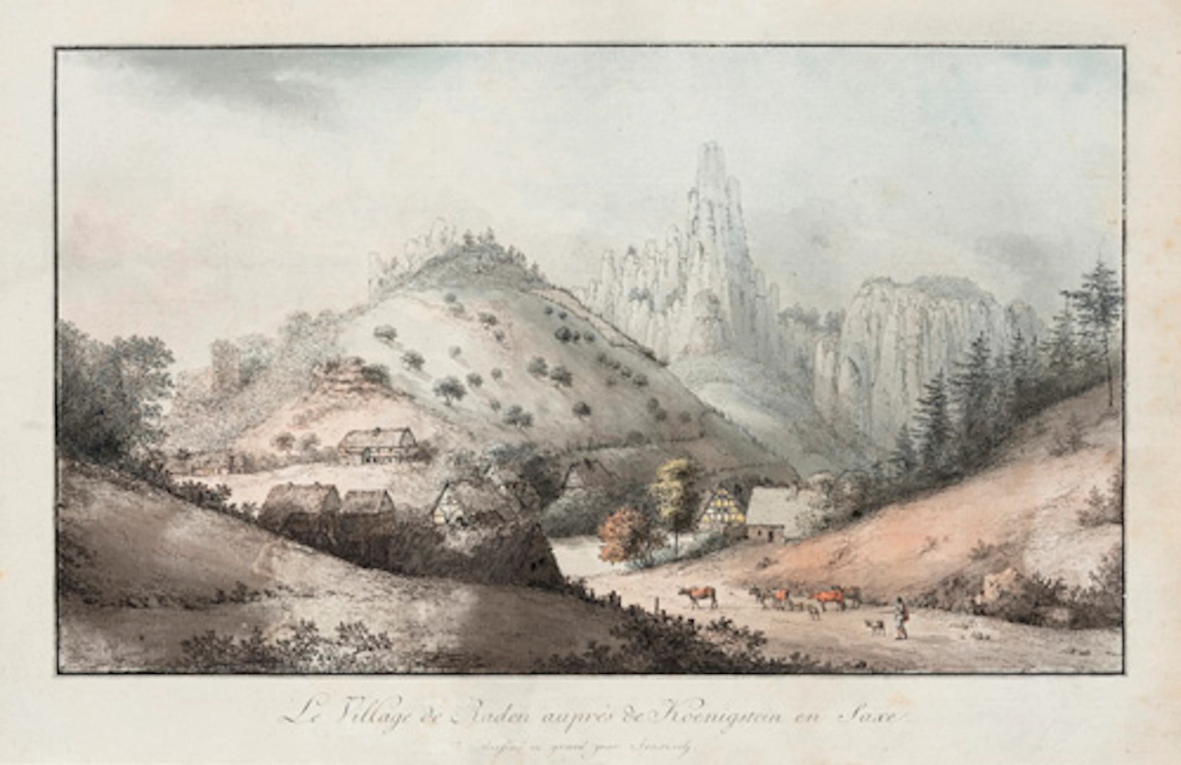 240 Johann M. Gottfried Jentzsch "Le Village de Raden auprés de Koenigstein