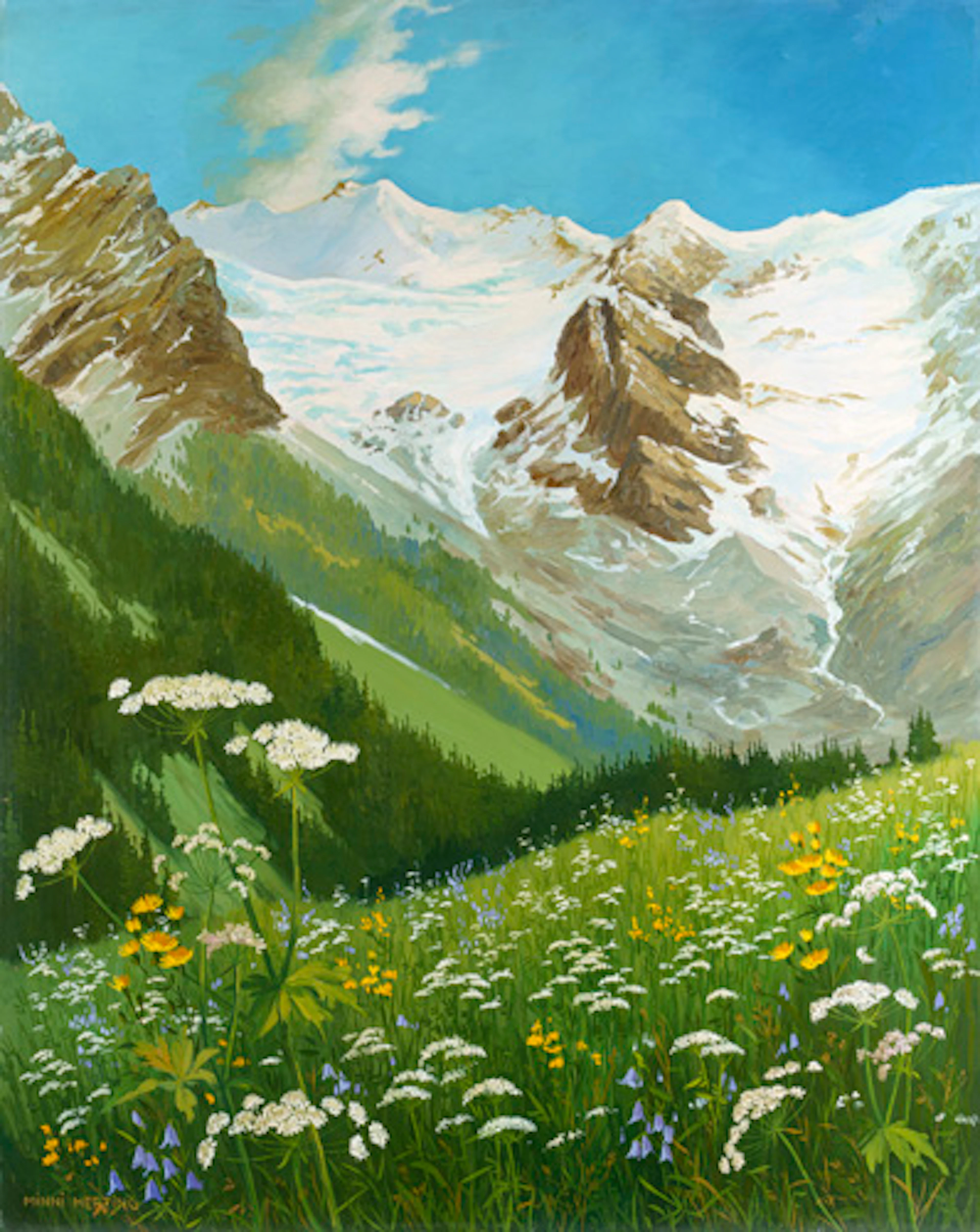 058 Minni (Hermine) Herzing, Alpengletscher. Wohl 1930er /frühe 1940er Jahre.
