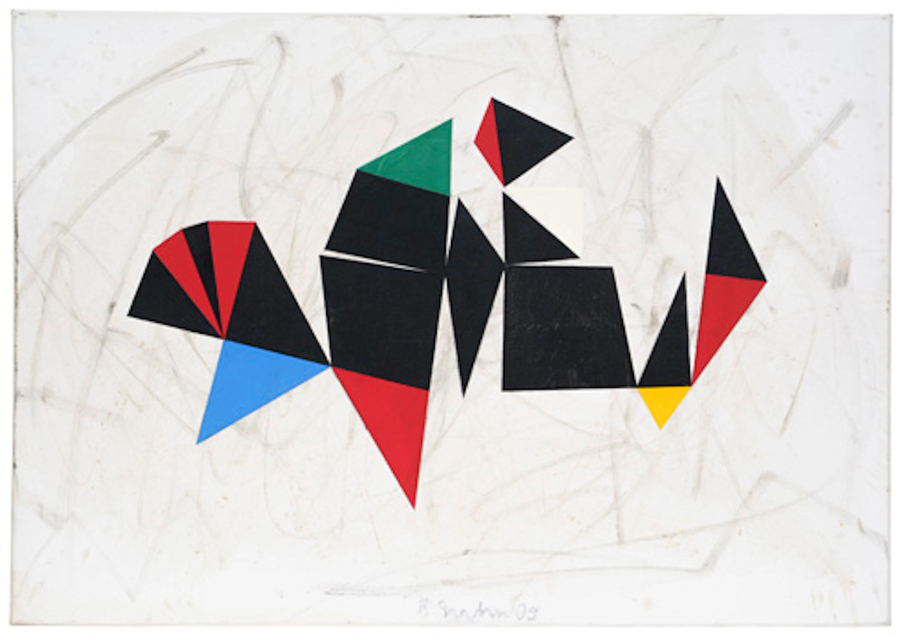 142 Bernd Hahn, Geometrische Formen auf Weiß. 2009.