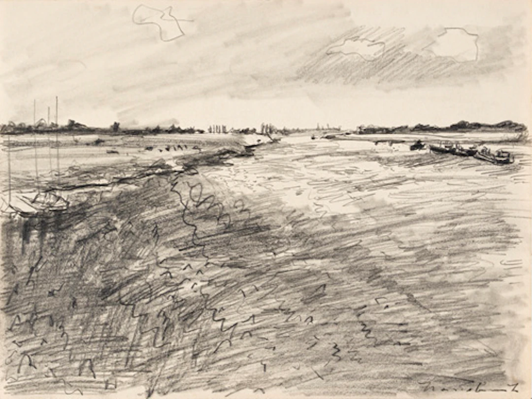 473 Ernst Hassebrauk "Elbe bei Radebeul in Abendstimmung". 1966.