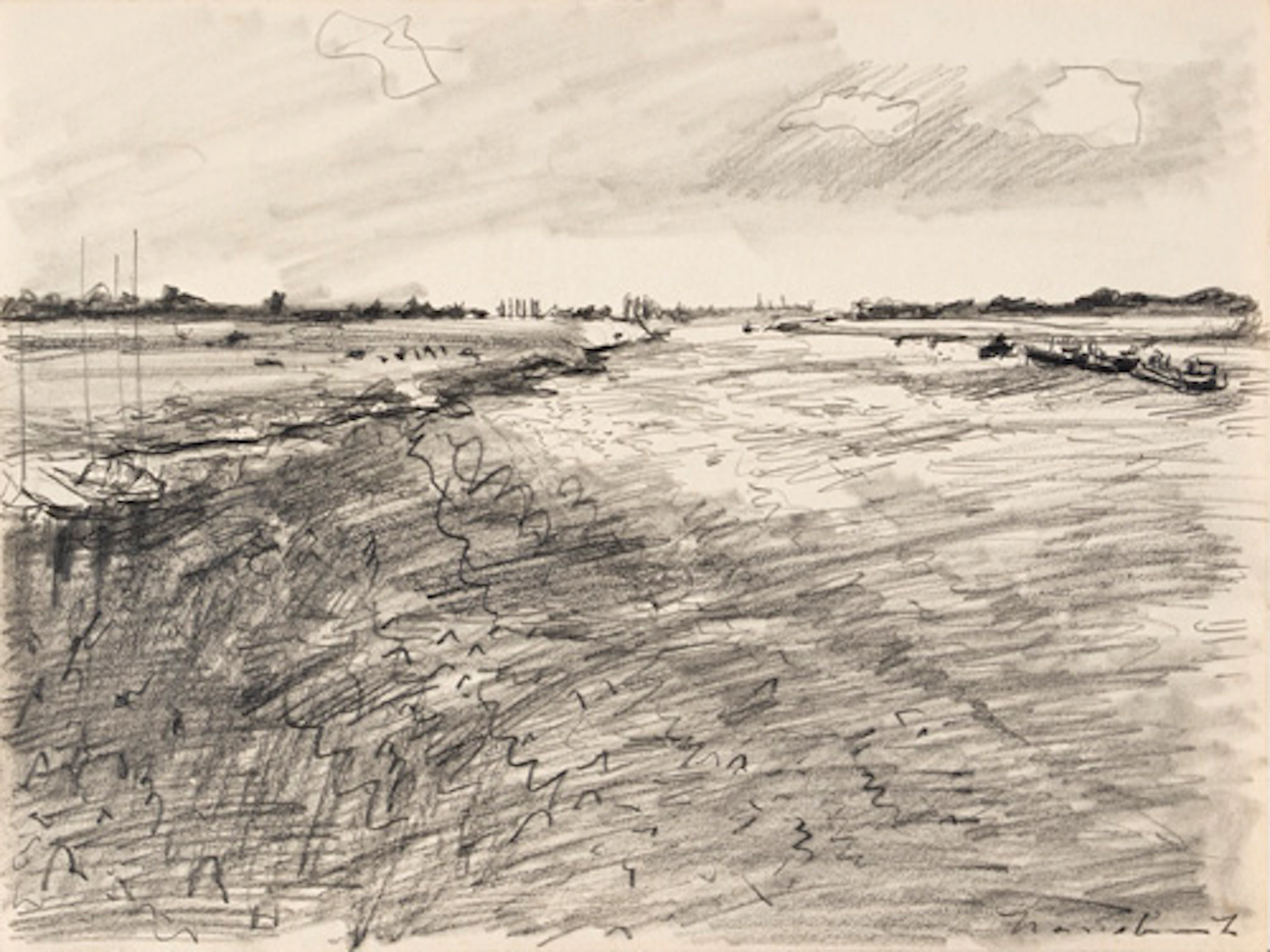 473 Ernst Hassebrauk "Elbe bei Radebeul in Abendstimmung". 1966.