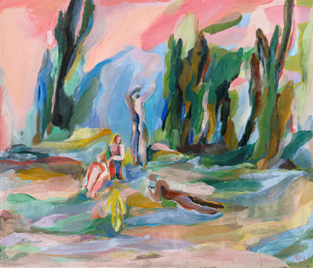 145 Peter Hoppe "Landschaft mit Figuration". 1974.