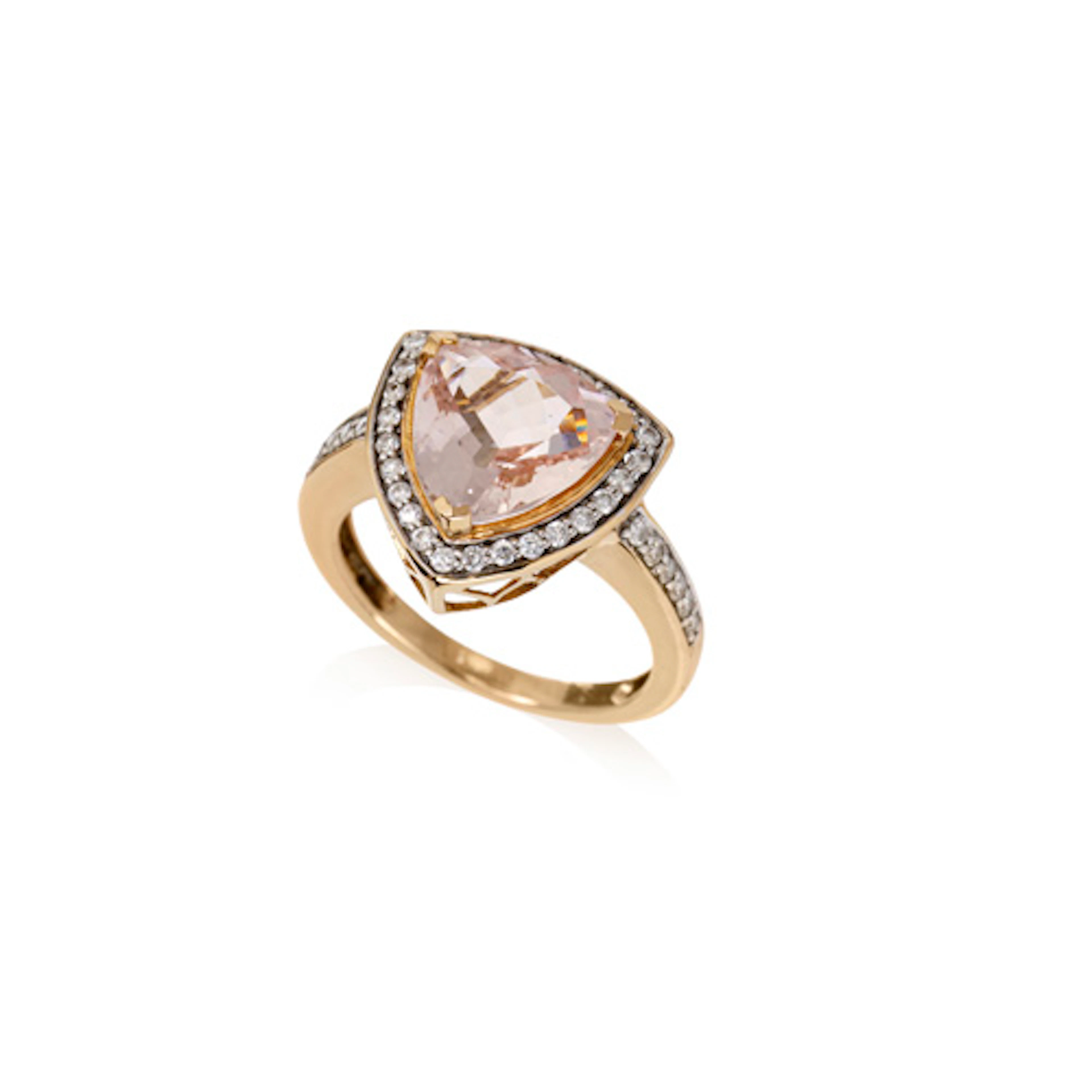 812 Éntourage-Ring mit Morganit-Trilliant (ca. 2,3 ct).