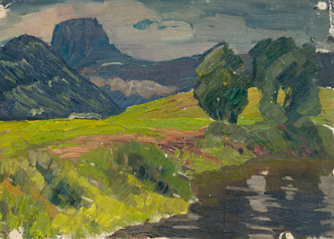 045 Elisabeth Andrae "Lilienstein – Elbsandsteingebirge". Um 1915.