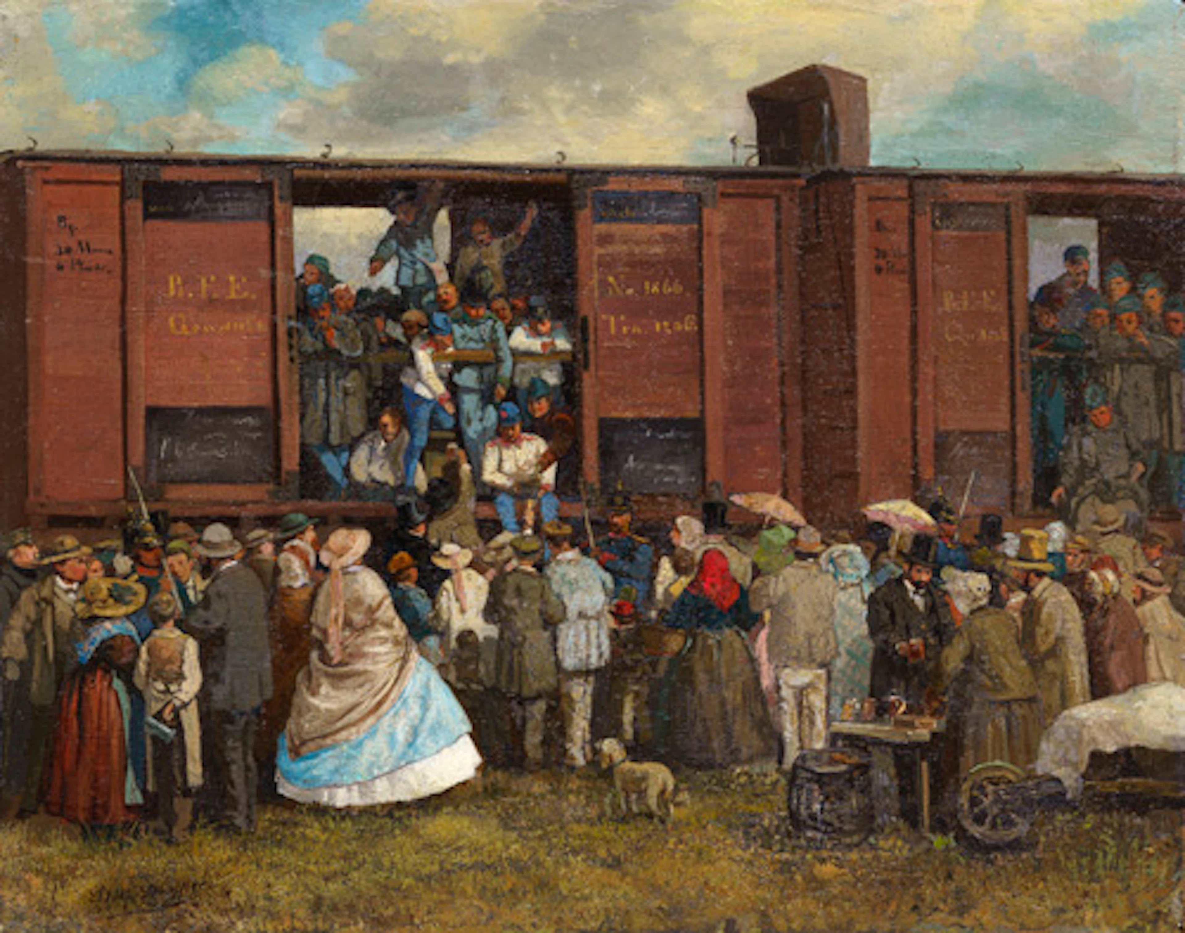 018 Adolf Dressler "Gefangene Österreicher am Freiburger Bahnhof von