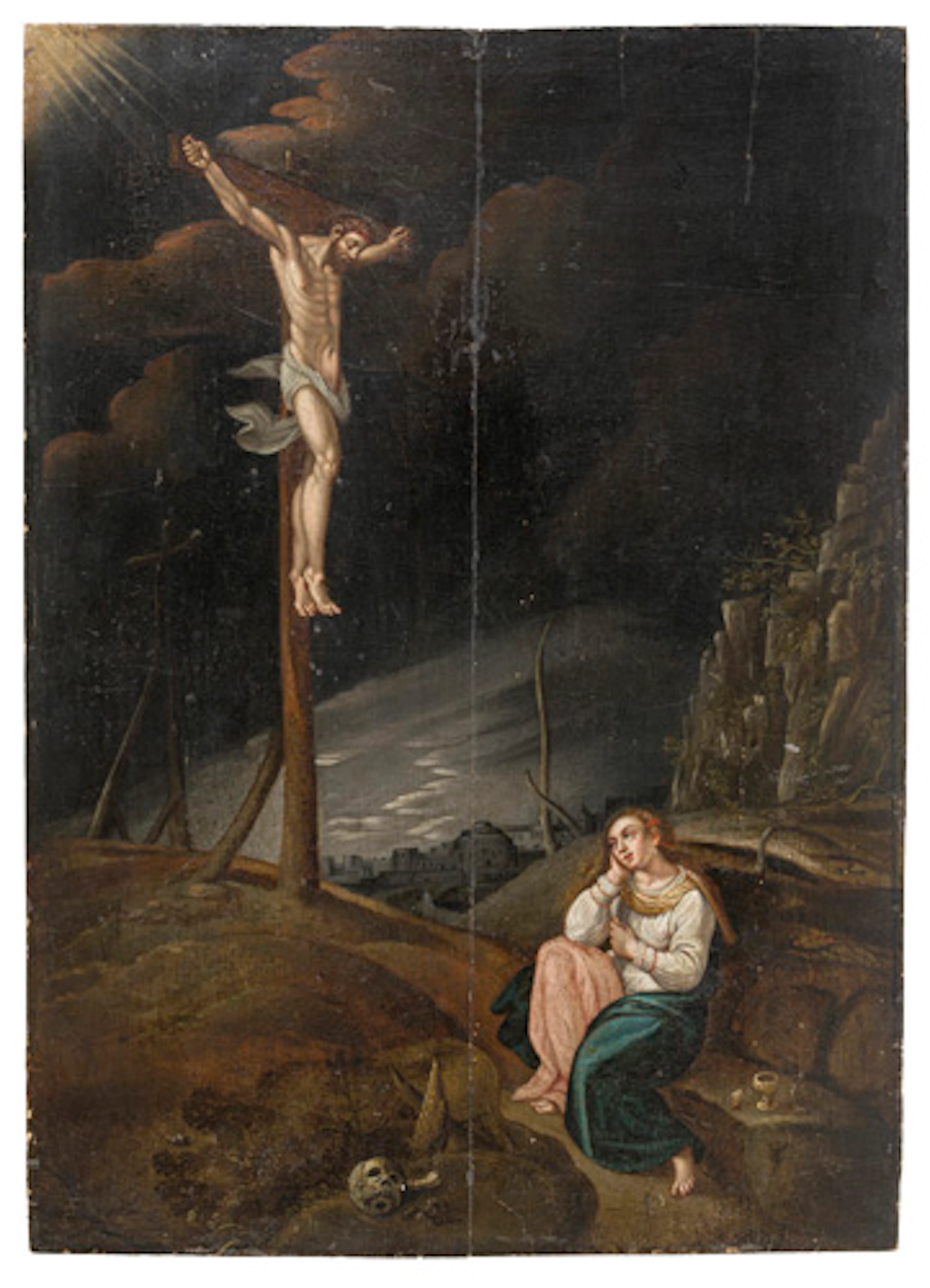 001 Gillis Mostaert d.Ä. "Maria Magdalena unter dem Kreuz". Vorlage