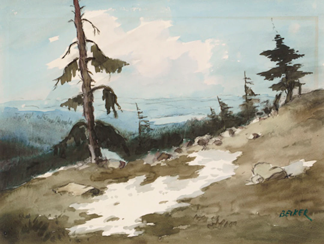 428 Willy Becker, Letzter Schnee – Osterzgebirgskamm. Wohl 1970er Jahre.