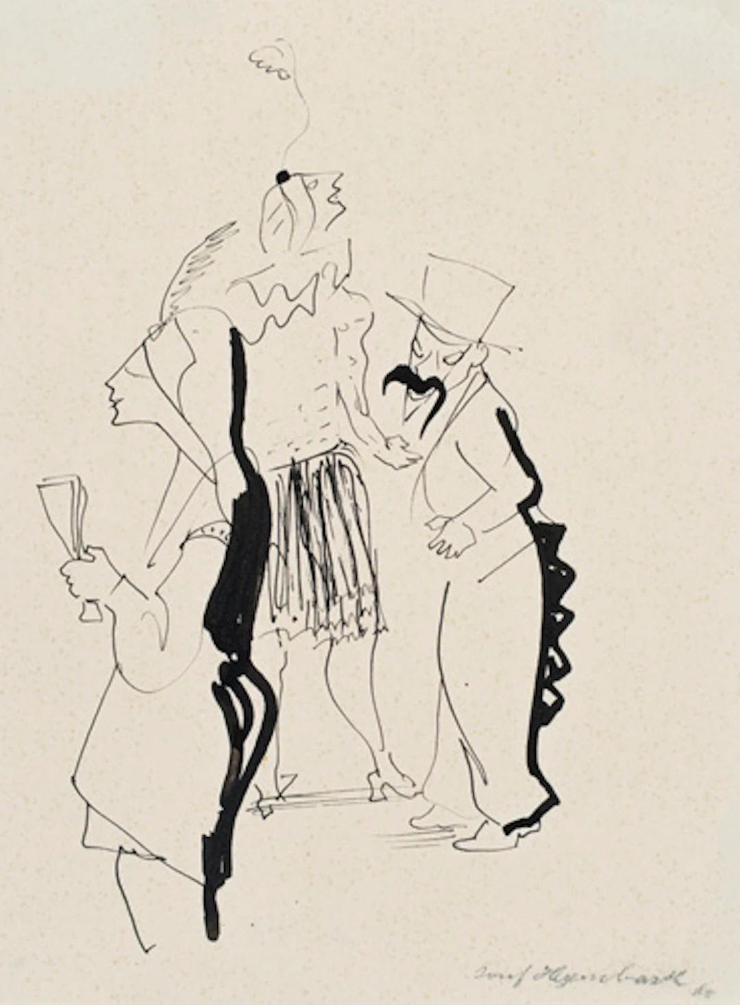 477 Josef Hegenbarth "Faschingsfiguren (Kinderfasching)". 1953.