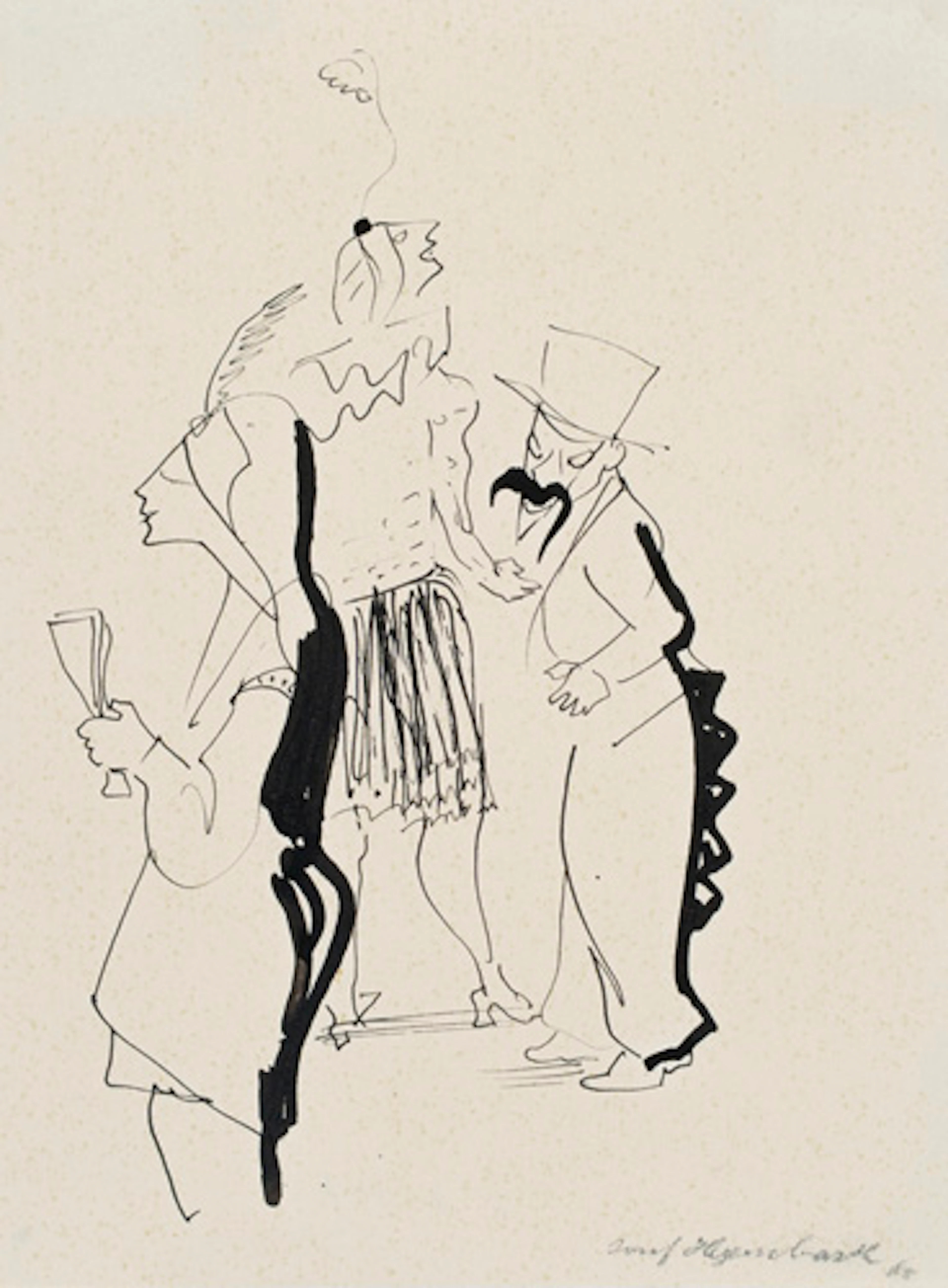 477 Josef Hegenbarth "Faschingsfiguren (Kinderfasching)". 1953.