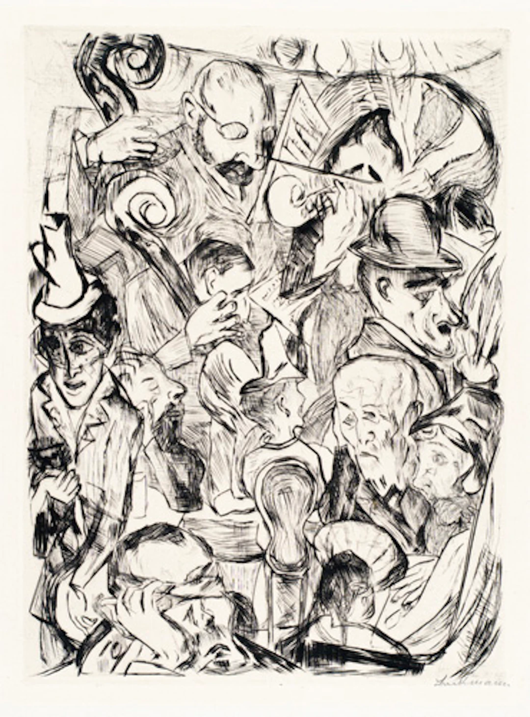 255 Max Beckmann "Cafémusik". 1918.