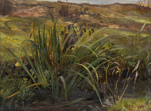 009 Christian Friedrich Gille "Sumpfgewächse am Wasser". Um 1870/1880.