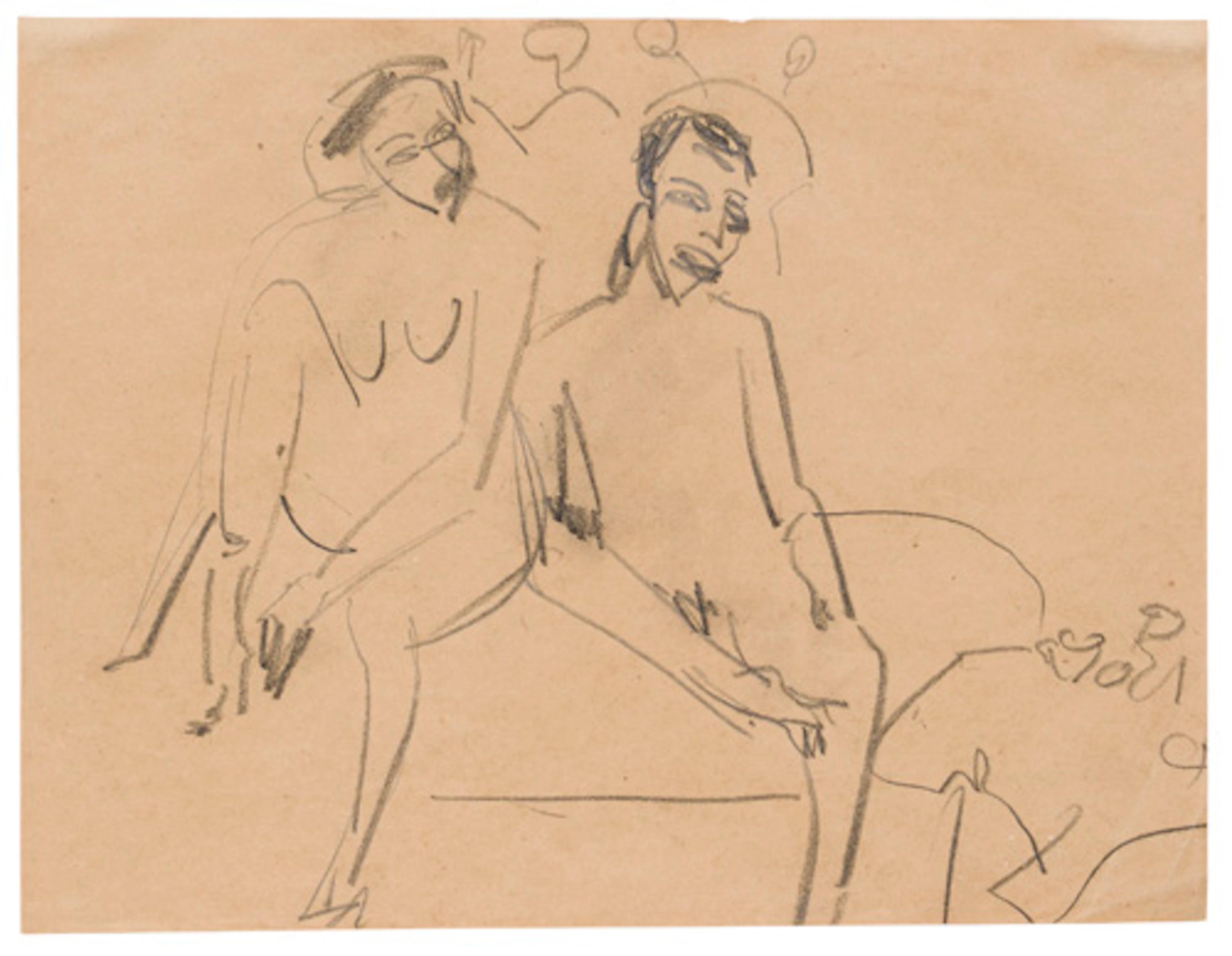 314 Ernst Ludwig Kirchner "Nacktes Paar im Atelier". 1910.