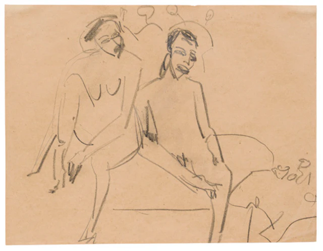 314 Ernst Ludwig Kirchner "Nacktes Paar im Atelier". 1910.