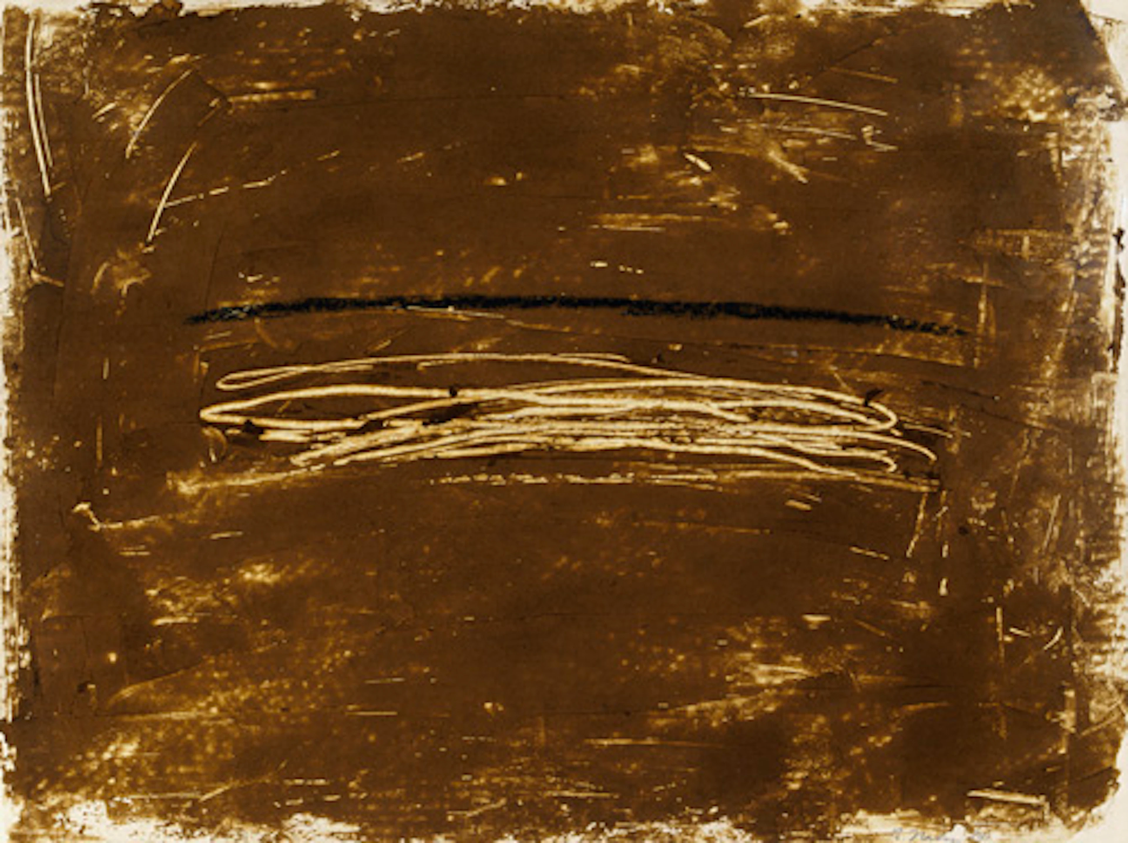 138 Bernd Hahn "Querlinien auf braunem Sand". 1988.
