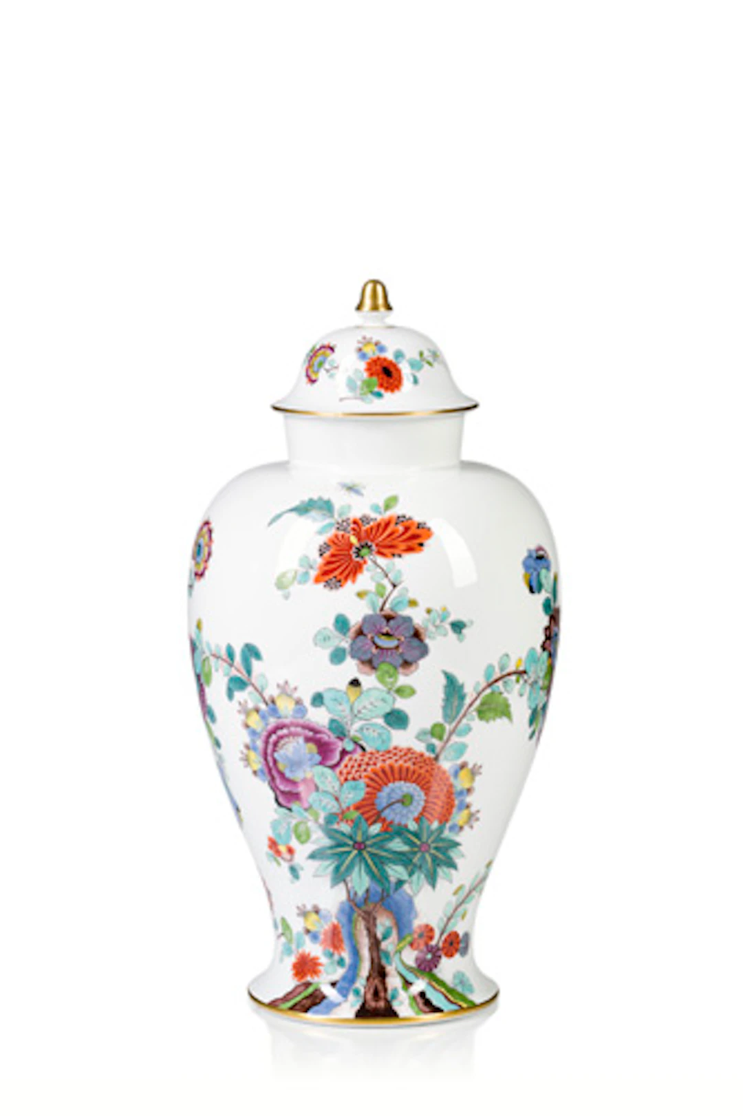 699 Deckelvase "Alte indische Blumenmalerei". Meissen. Späte 1930er Jahre.