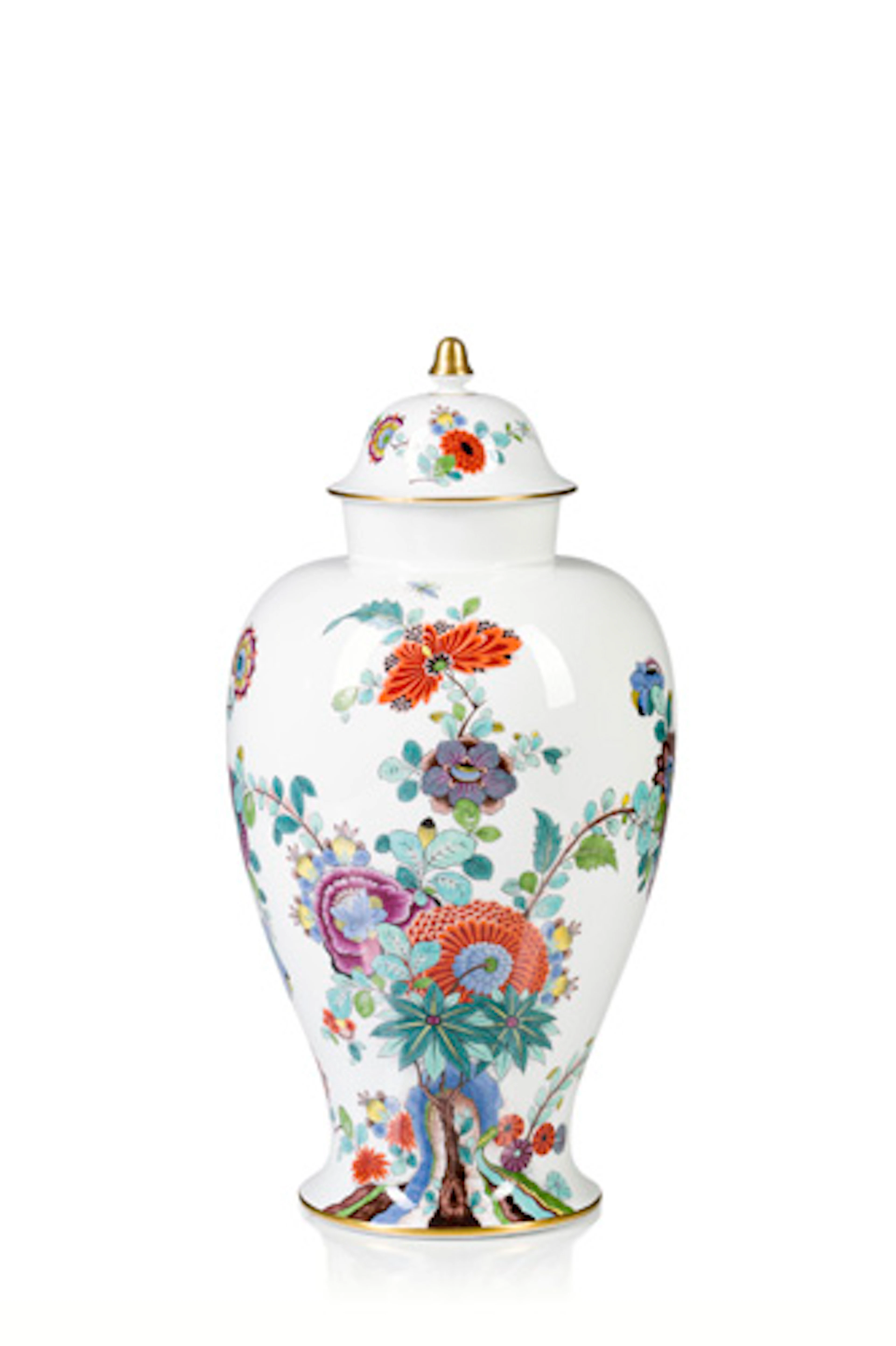 699 Deckelvase "Alte indische Blumenmalerei". Meissen. Späte 1930er Jahre.