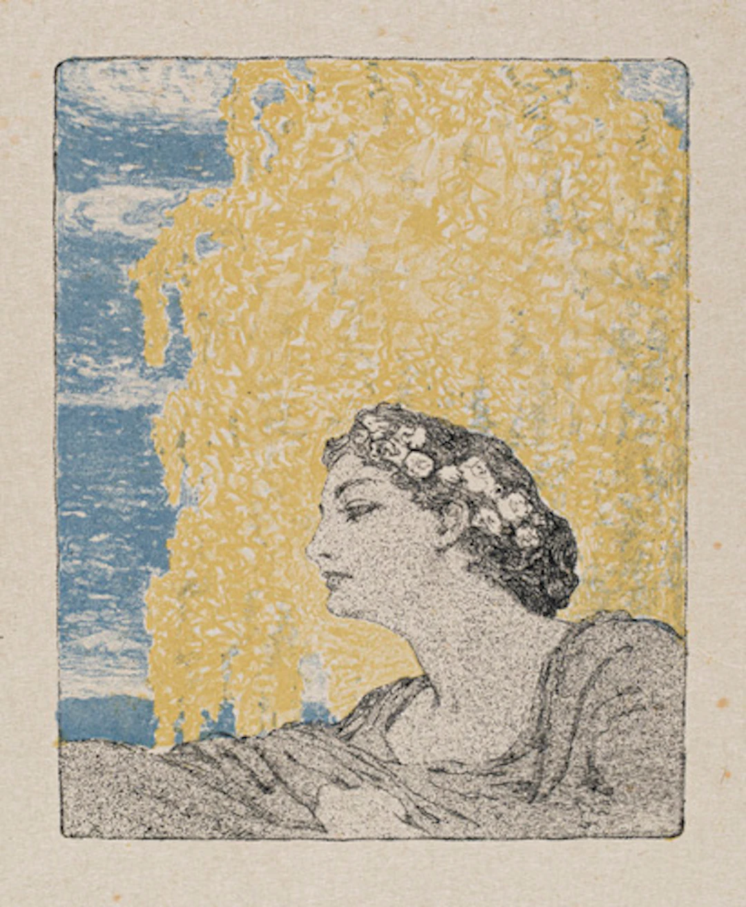 381 Hans Unger "Dame mit Blütenkranz". Um 1902.