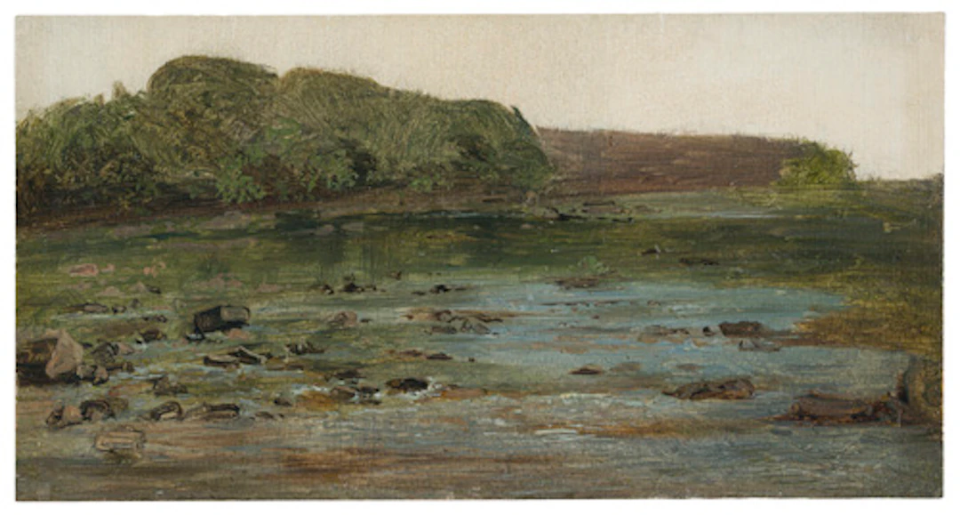 021 Christian Friedrich Gille "Flussufer mit Gebüsch" (Blick über