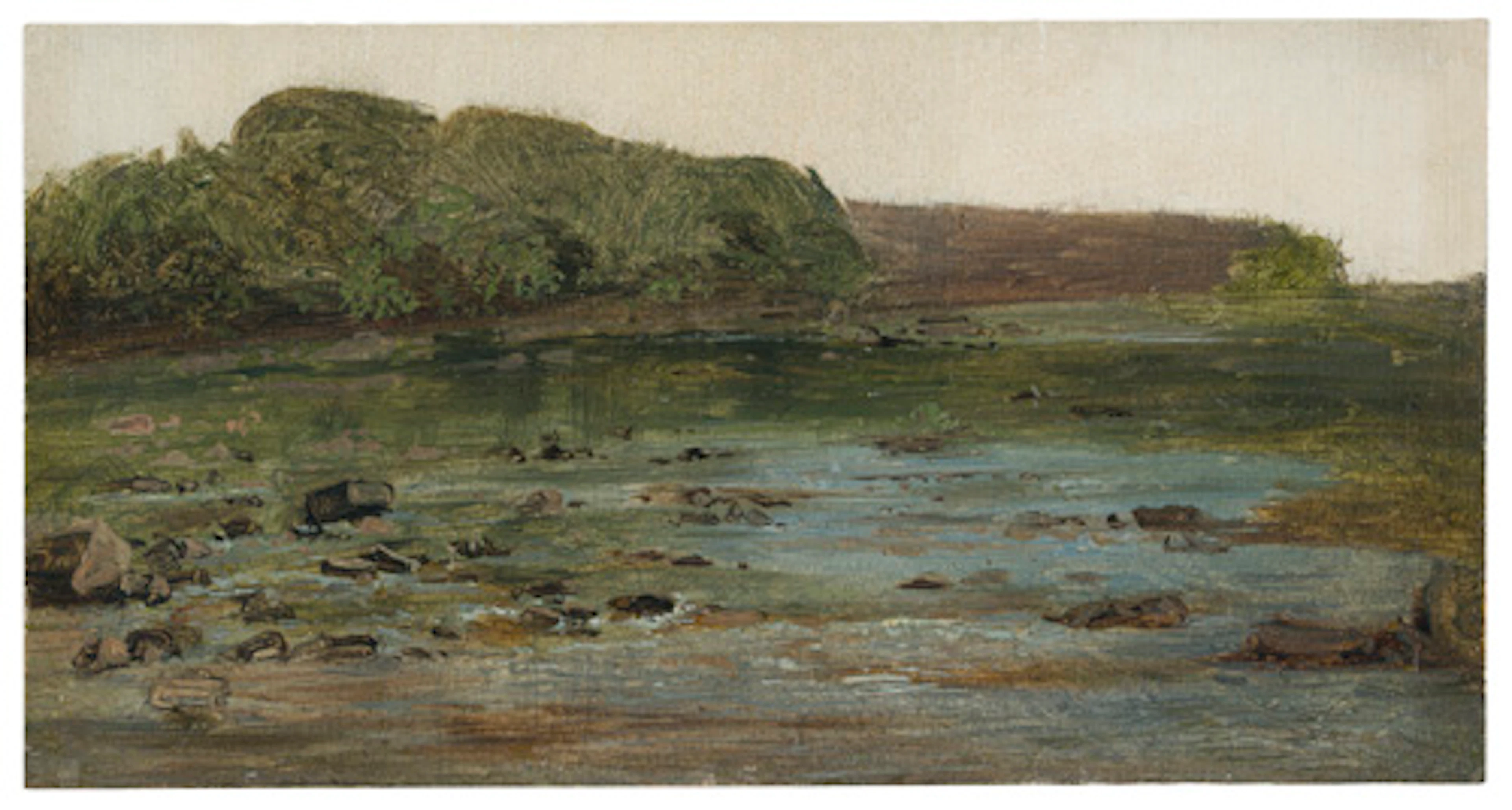 021 Christian Friedrich Gille "Flussufer mit Gebüsch" (Blick über