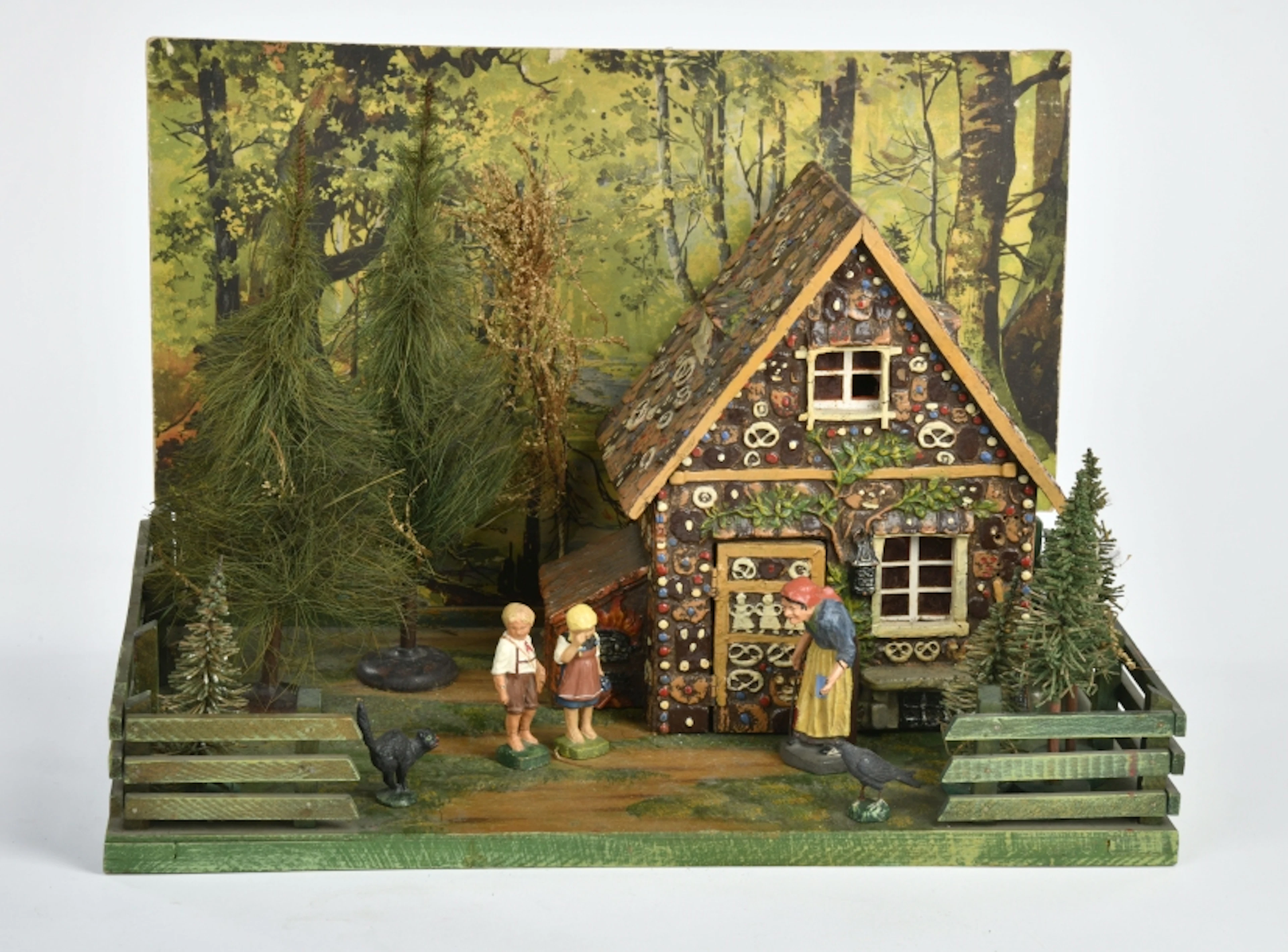 Elastolin, Hänsel & Gretel Hexenhaus mit Figuren & Kulisse Diorama