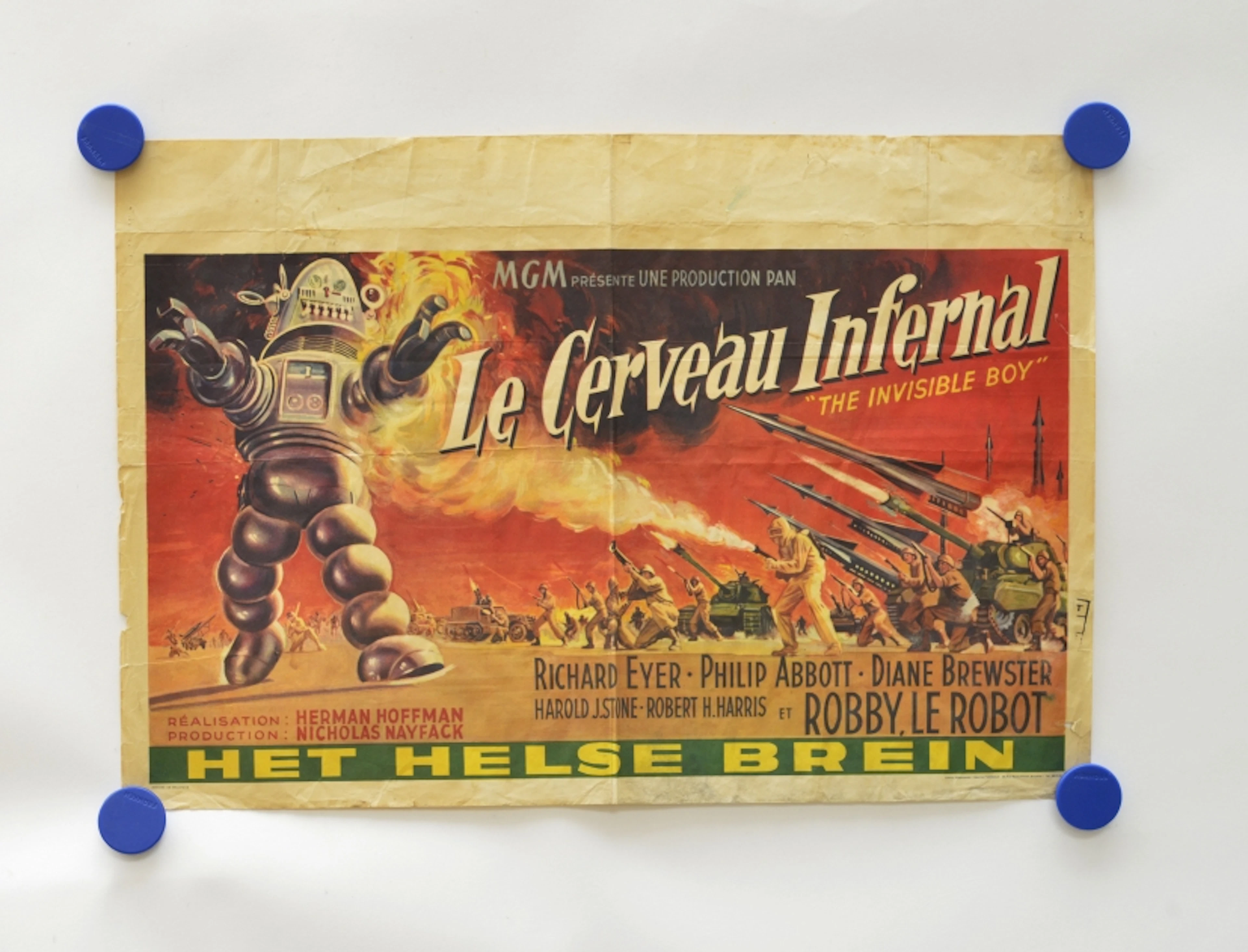 Kino Plakat, Le Cerveau Infernal (The Invisible Boy) Robby the Robot