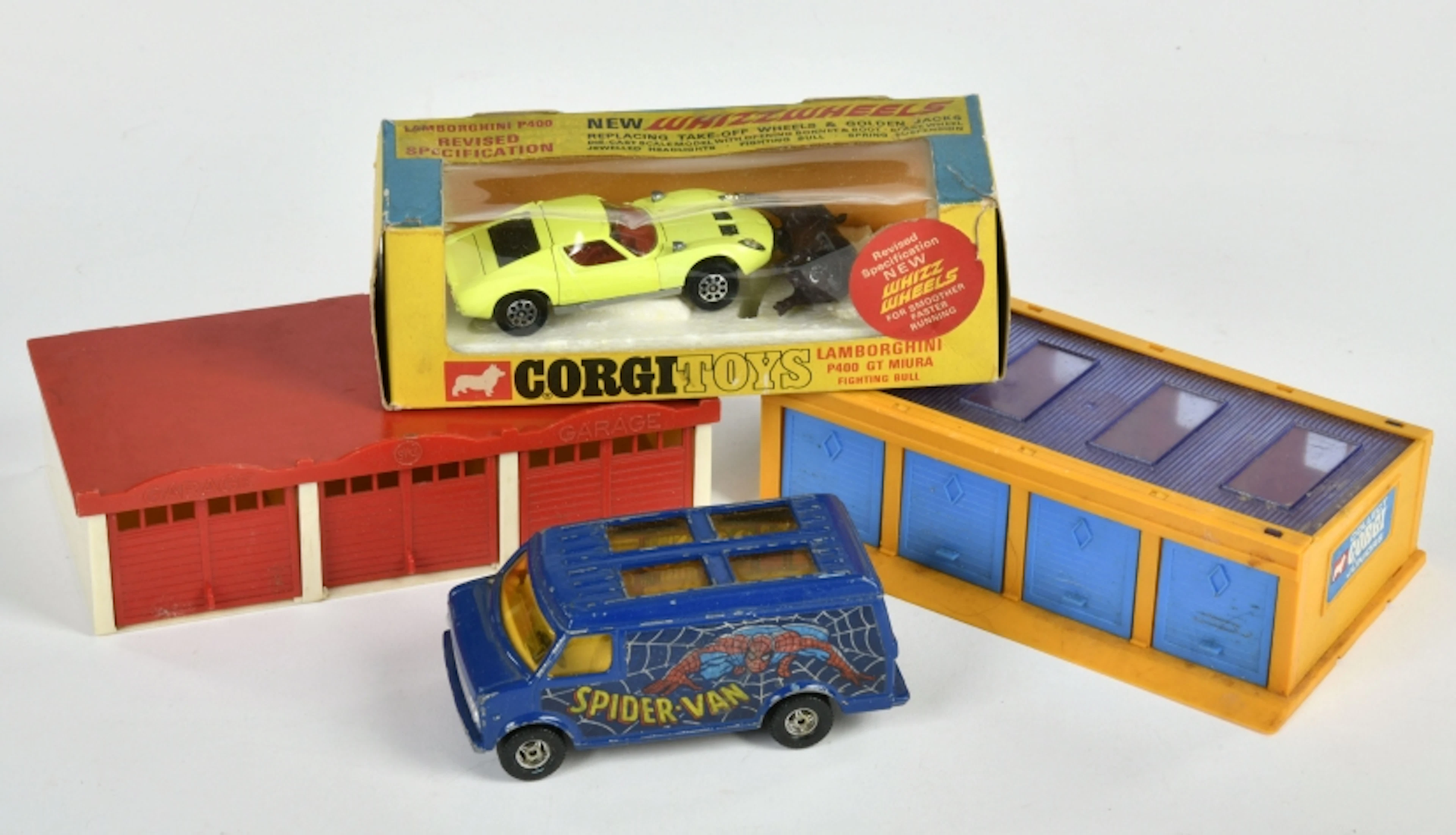 Siku, Corgi Toys, Autos und Garagen