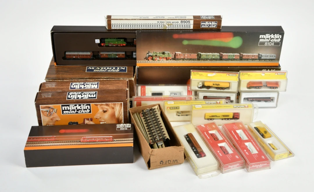 Märklin, Mini Club, Konvolut Loks, Wagen, Zubehör